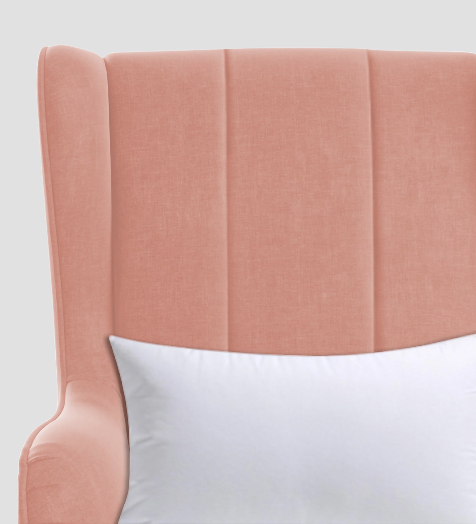 Niya Velvet Wing Chair In Blush Pink Colour - Febonic Living
