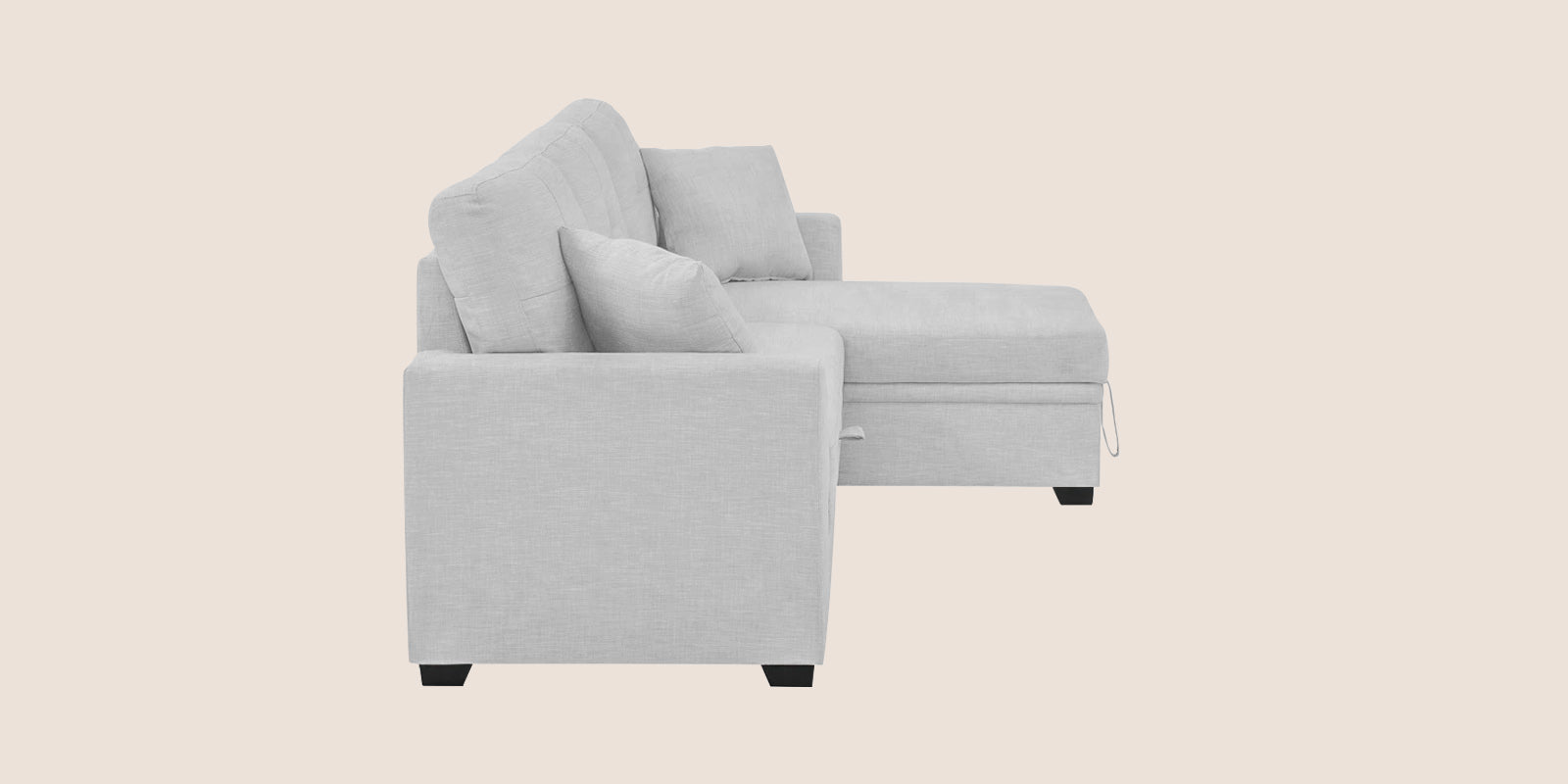 Jody Fabric 3 Seater Pull Out Sofa Cum Bed In Lit Grey Colour With Storage - Febonic Living