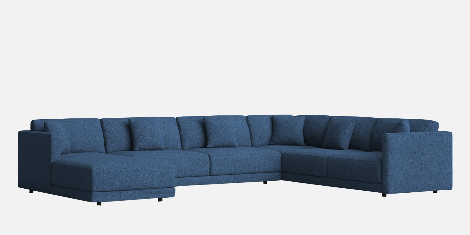 Carlin Fabric RHS 8 Seater Sectional Sofa In Light Blue Colour - Febonic Living