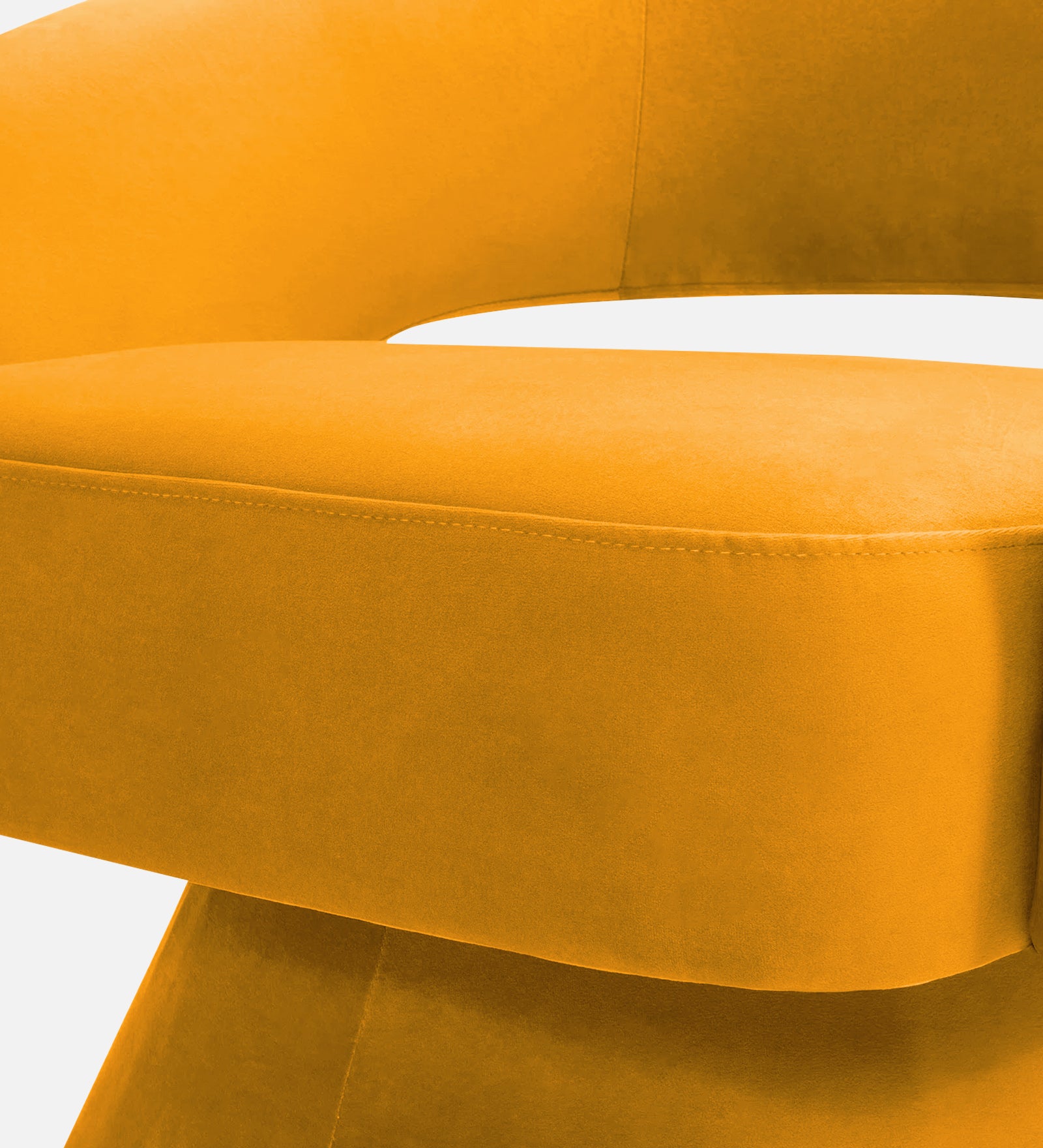 Pendra Velvet Swivel Chair In Safforn Yellow Colour - Febonic Living