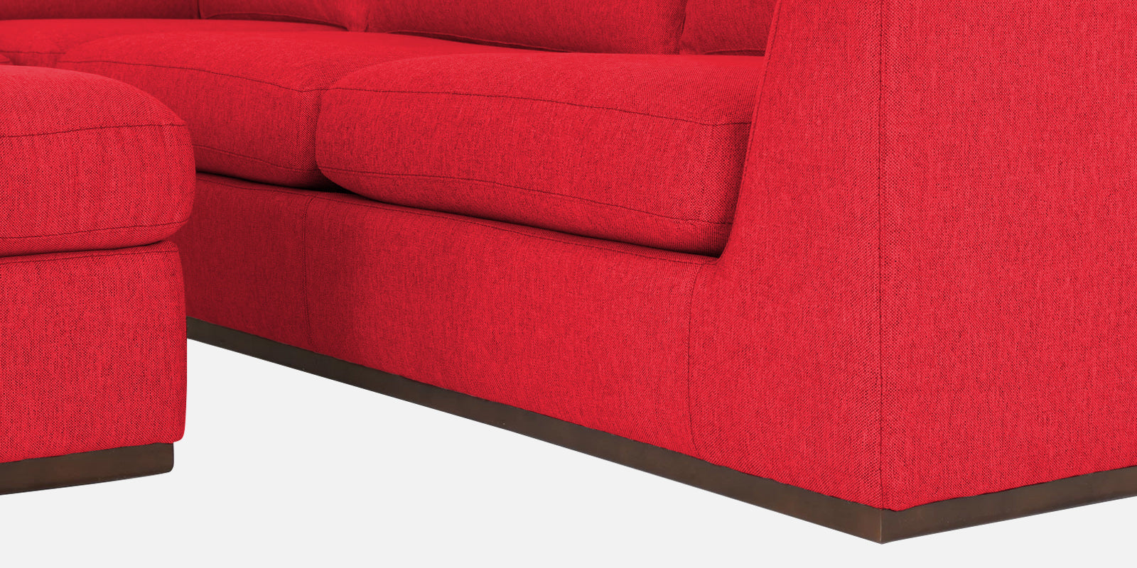 Freedom Velvet 6 Seater LHS Corner Sofa In Ox Blood Maroon Colour With Ottoman - Febonic Living