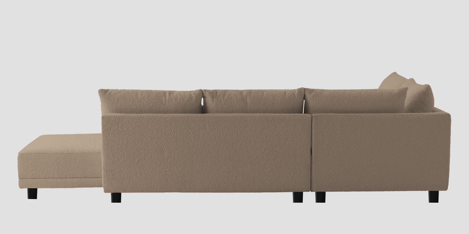 Ira Boucle Fabric RHS 6 Seater Convertible Sofa Cum Bed In Mushroom Beige Colour - Febonic Living