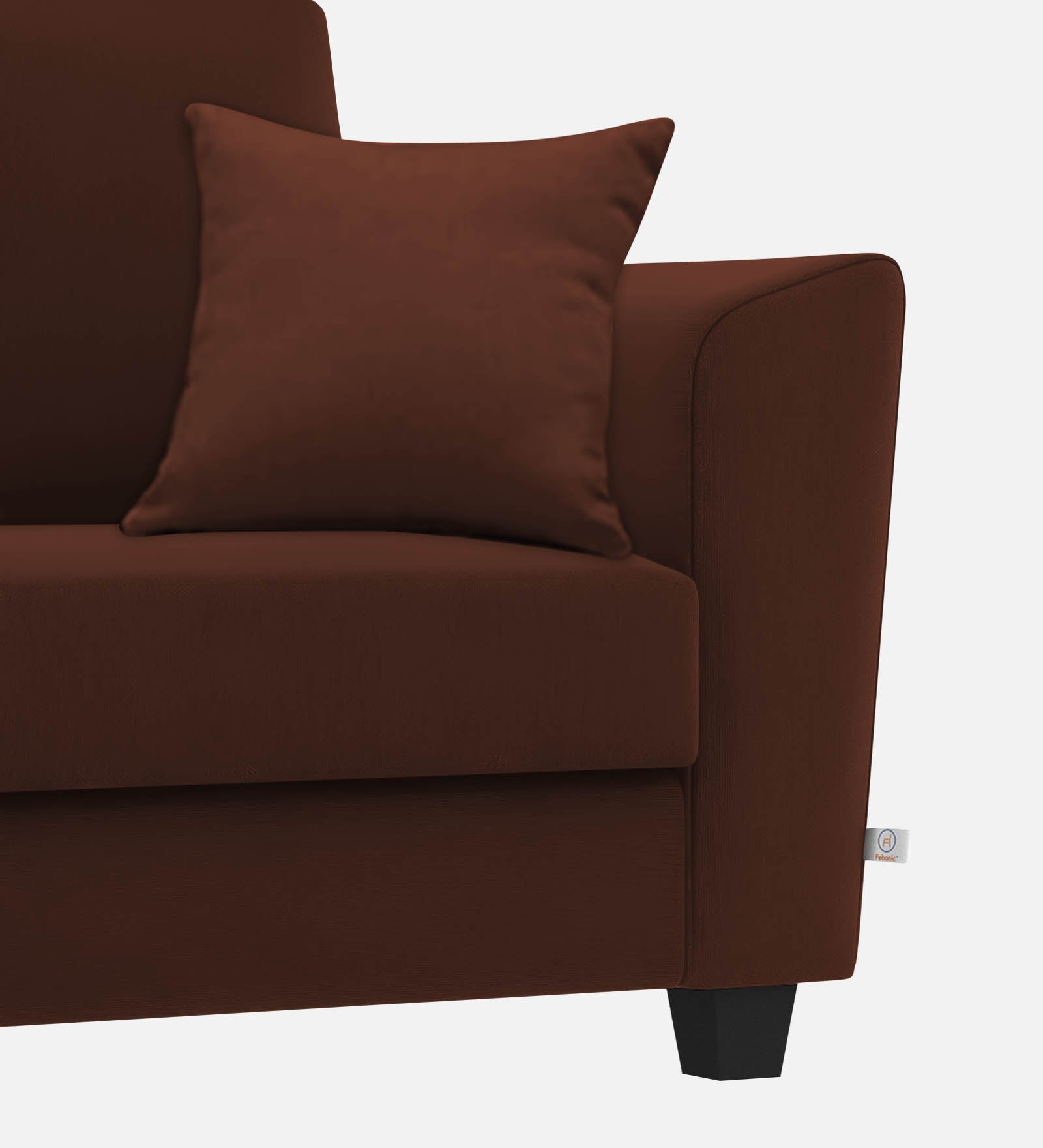 Daku Fabric 1 Seater Sofa In coffee brown Colour - Febonic Living