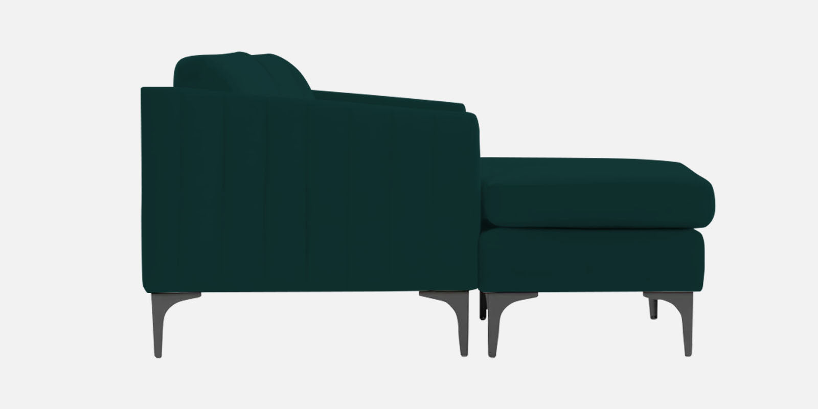 Haru Fabric LHS Sectional Sofa (2+Lounger) In Forest Green Colour - Febonic Living