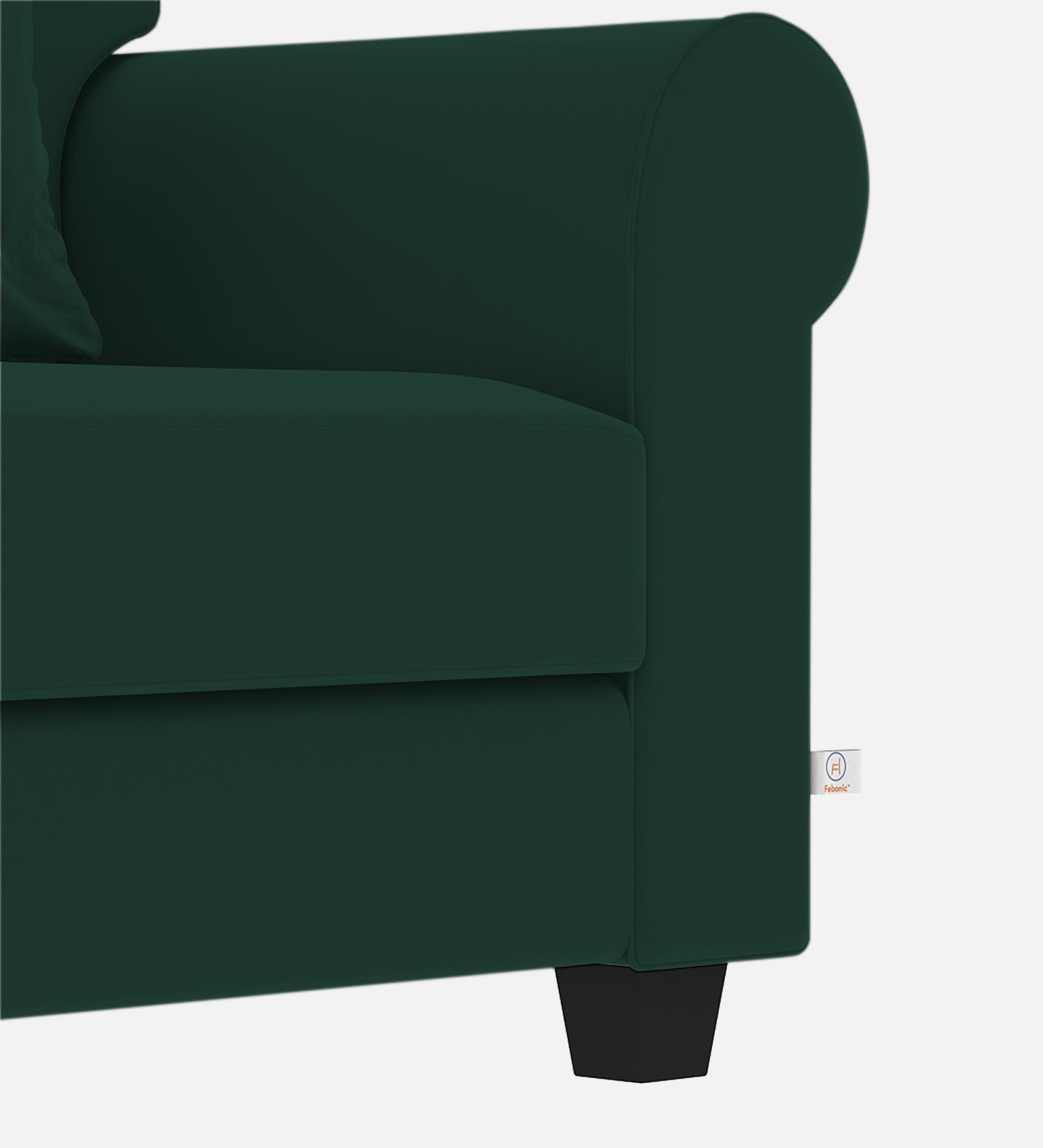 Numonk Velvet 1 Seater Sofa In Forest Green Colour