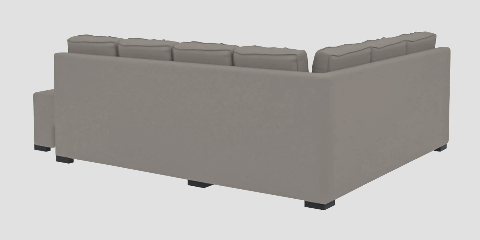 Corby Velvet LHS 6 Seater Convertible Sofa Cum Bed In Echo Grey Colour - Febonic Living