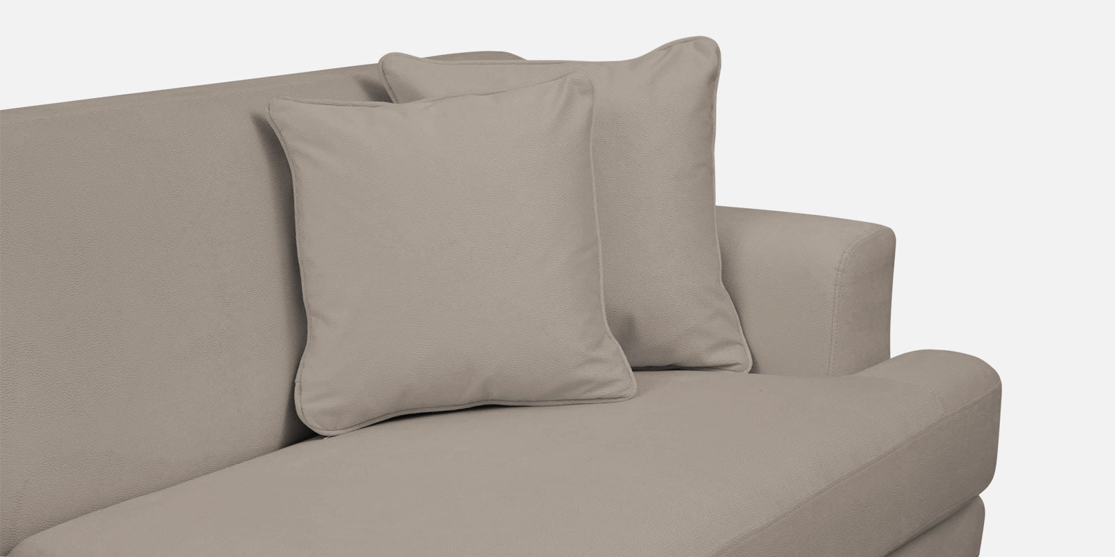 Woody Fabric LHS Sectional Sofa (3+Lounger) In Oat Beige Colour - Febonic Living