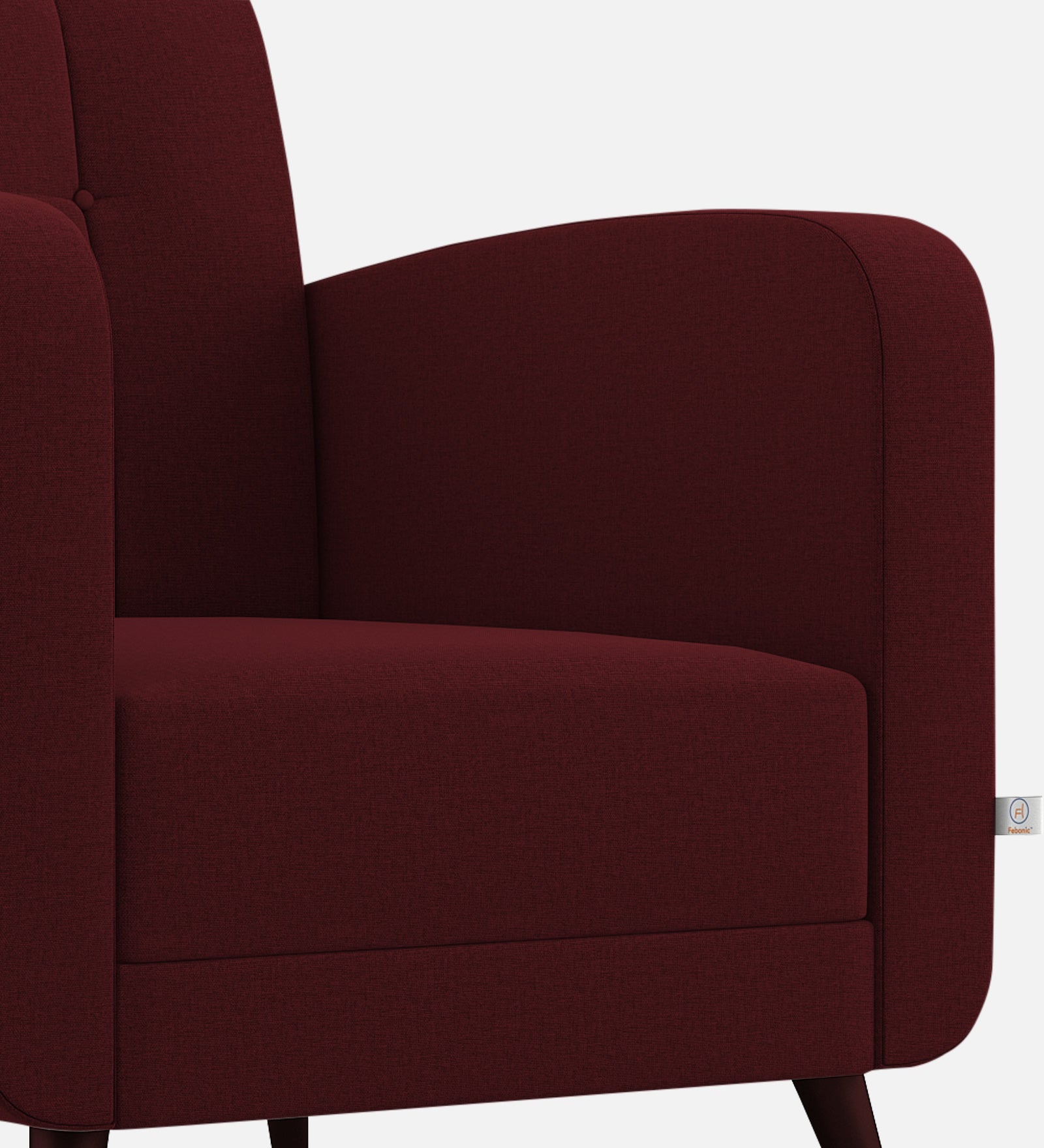 Wiki Velvet 1 Seater Sofa In Blood Maroon Colour - Febonic Living