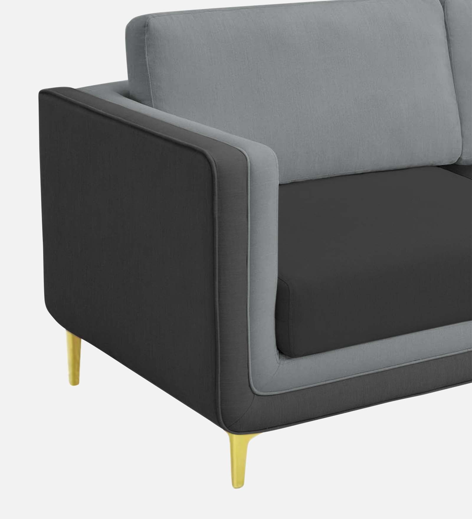 Visky Velvet 1 Seater Sofa In Pearl Grey And Hory Grey Colour - Febonic Living