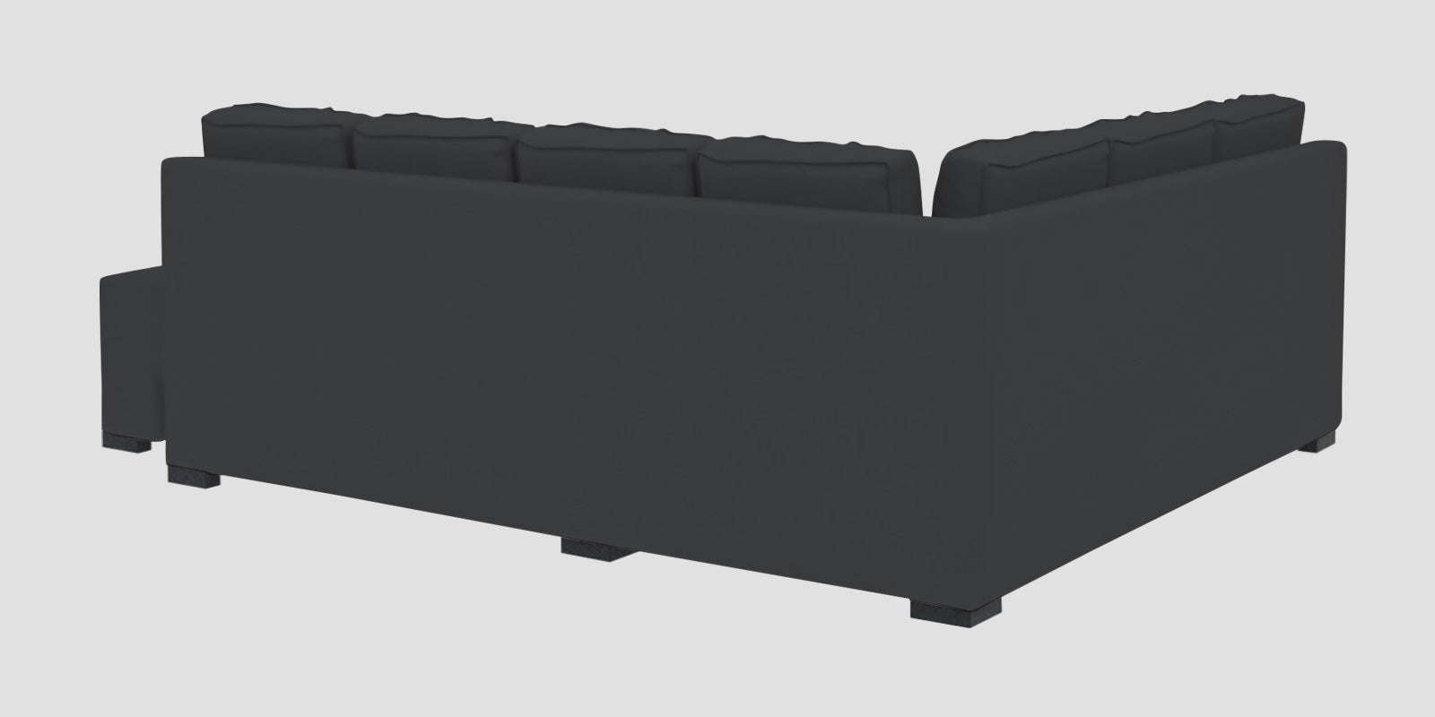 Corby Velvet LHS 6 Seater Convertible Sofa Cum Bed In Davy Grey Colour - Febonic Living