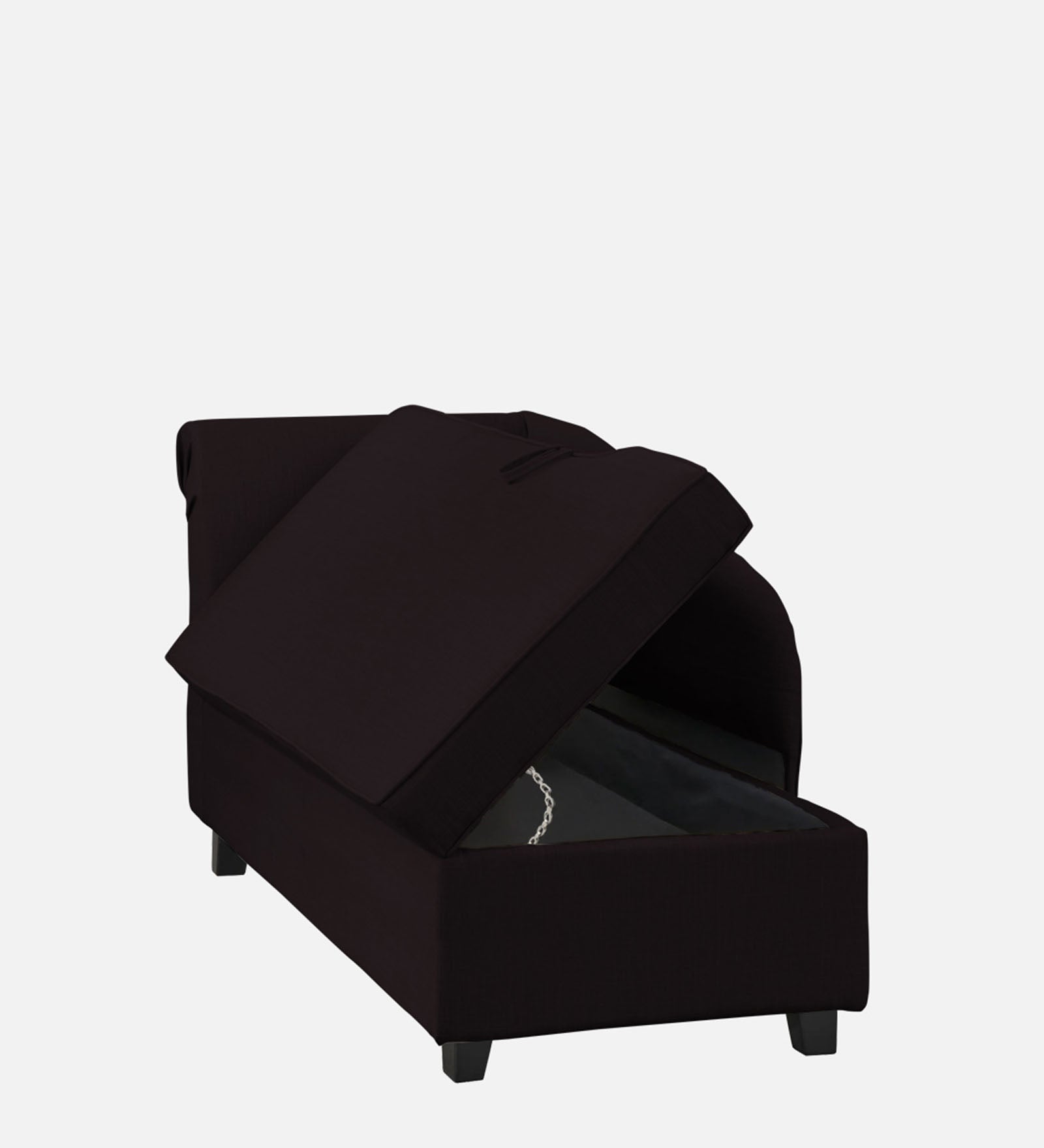 Toppy Fabric RHS Chaise Lounger In Cara Brown Colour With Storage - Febonic Living