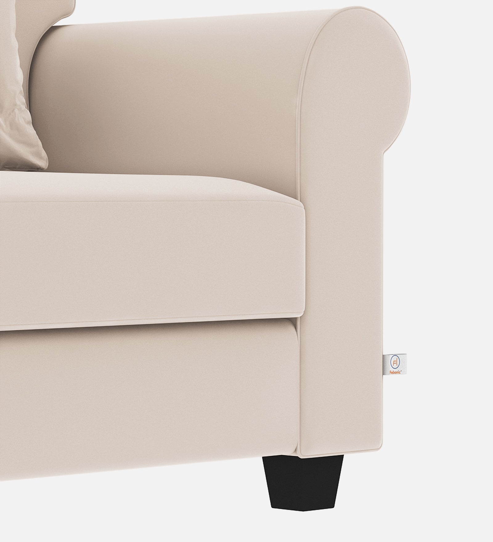 Numonk Velvet 1 Seater Sofa In Camel Beige Colour - Febonic Living