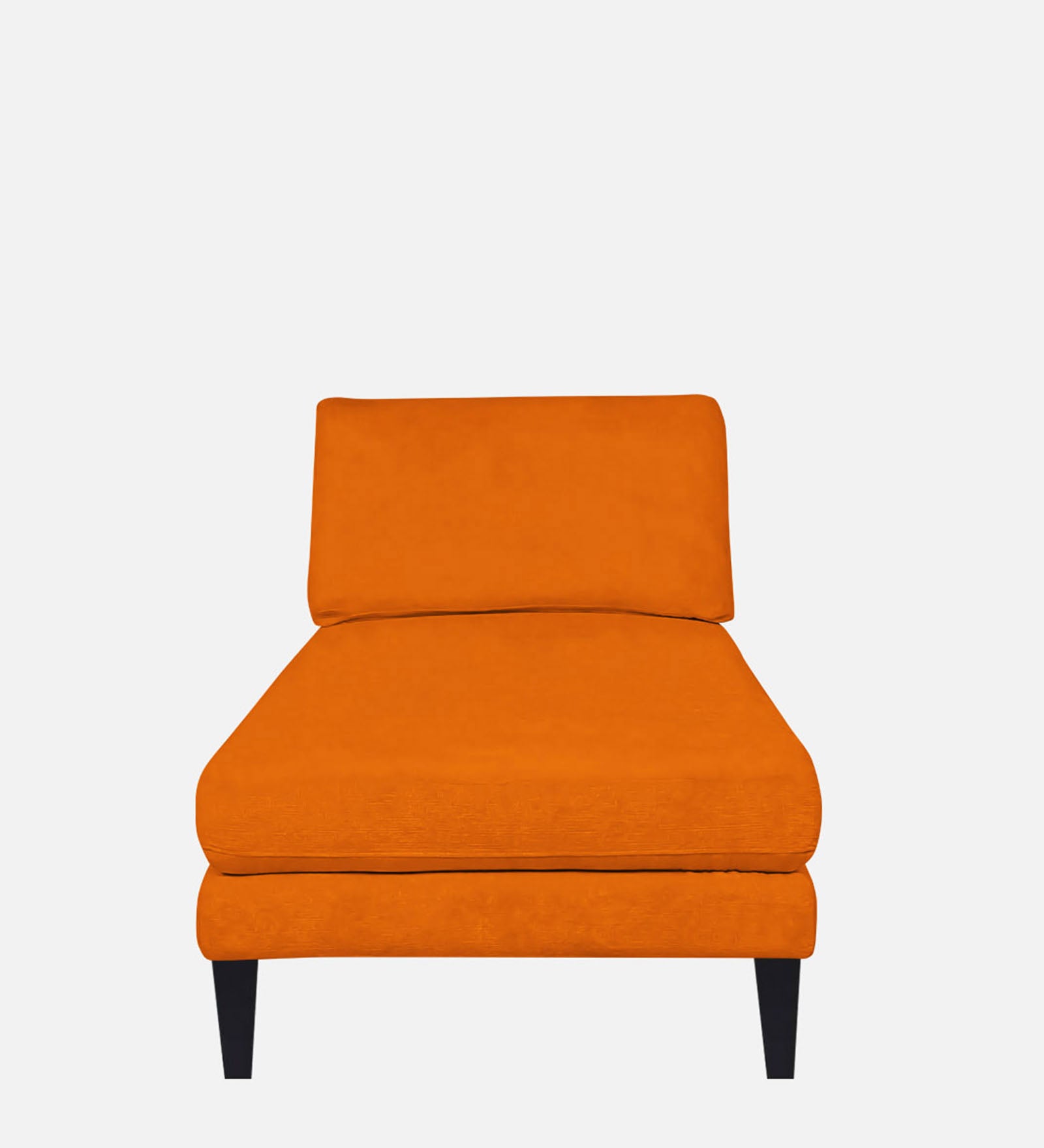 Nadia Fabric Armless Chaise Lounger In Vivid Orange Colour - Febonic Living