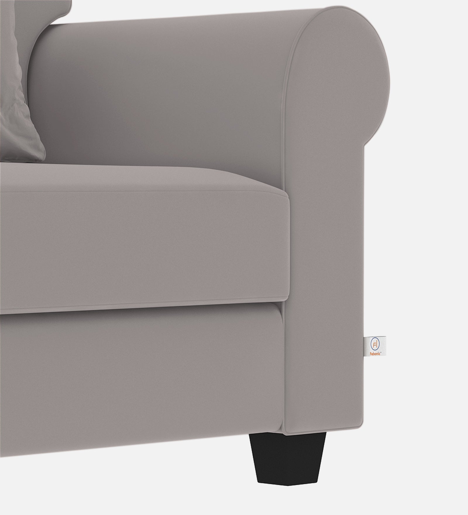 Numonk Velvet 1 Seater Sofa In Pearl Grey Colour - Febonic Living