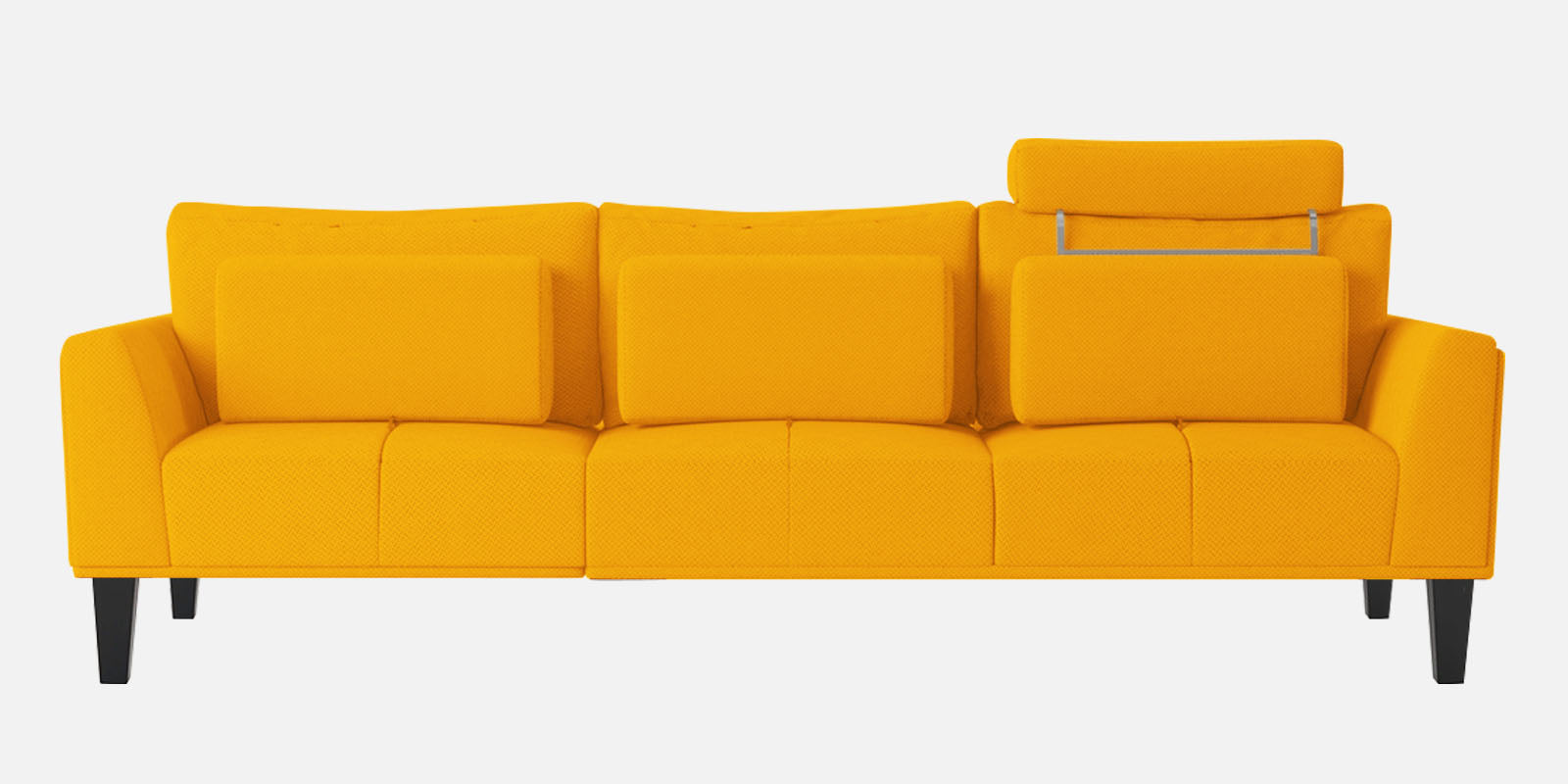 Como Fabric LHS Sectional Sofa (3+Lounger) In Bold Yellow Colour - Febonic Living