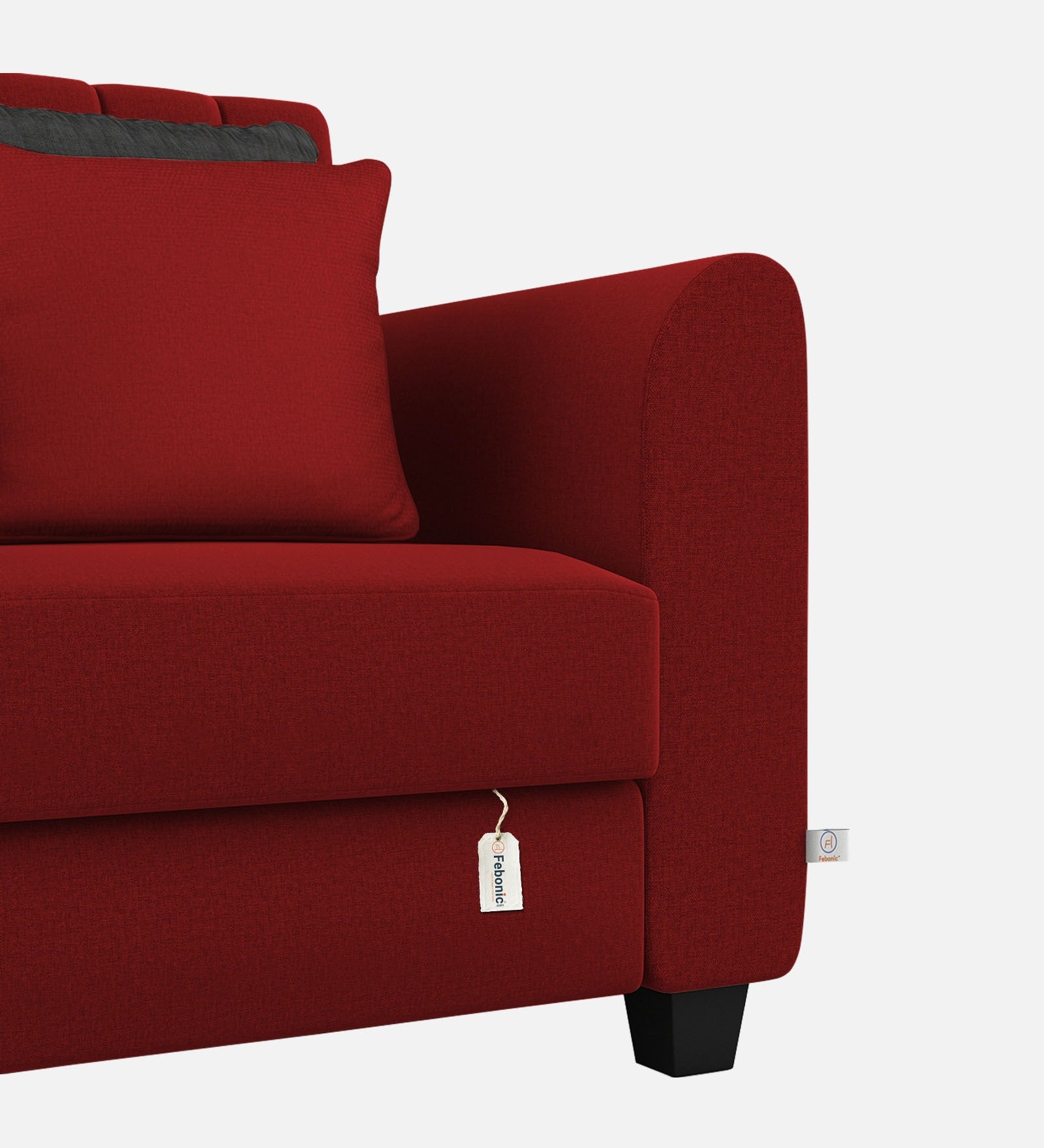 Cosmic Fabric 1 Seater Sofa In Blood Maroon Colour - Febonic Living