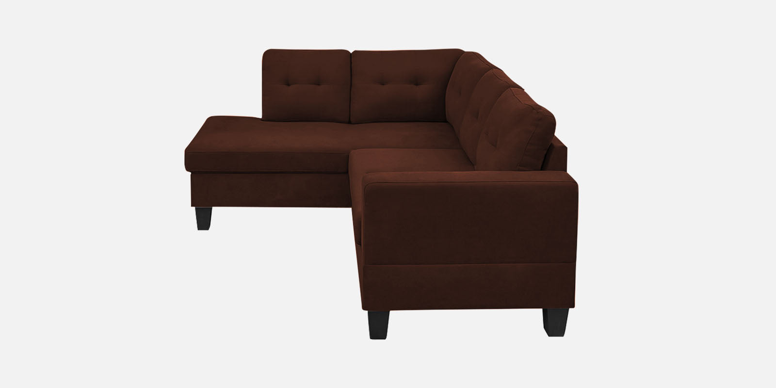 Thomas Fabric RHS Sectional Sofa (2+Lounger) In Coffee Brown Colour - Febonic Living