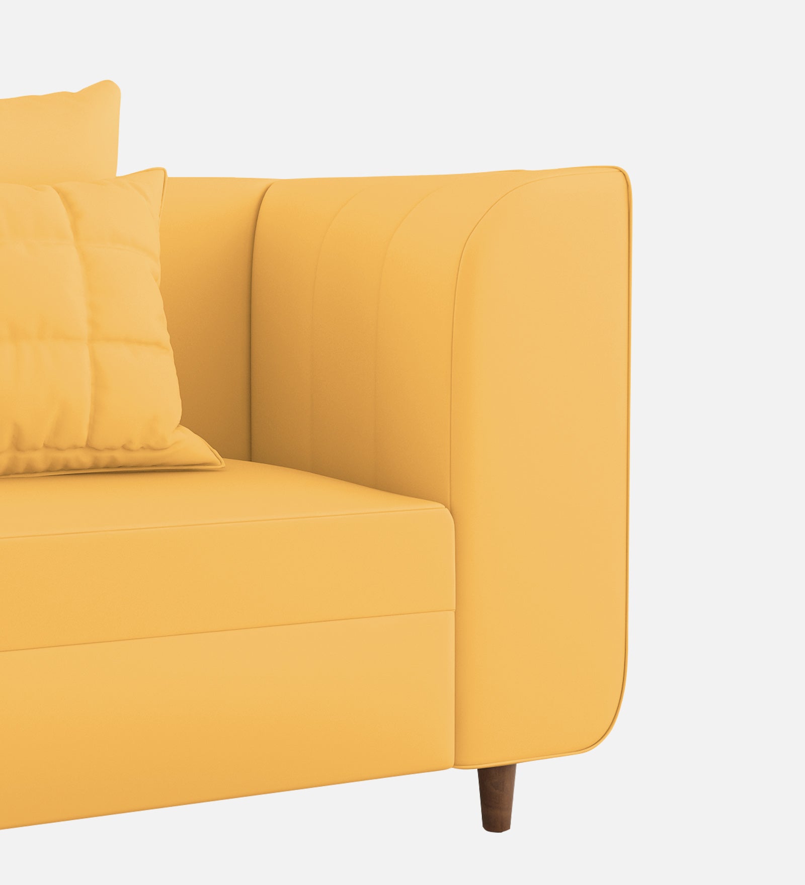 Sumo Velvet 1 Seater Sofa In Turmeric yellow Colour