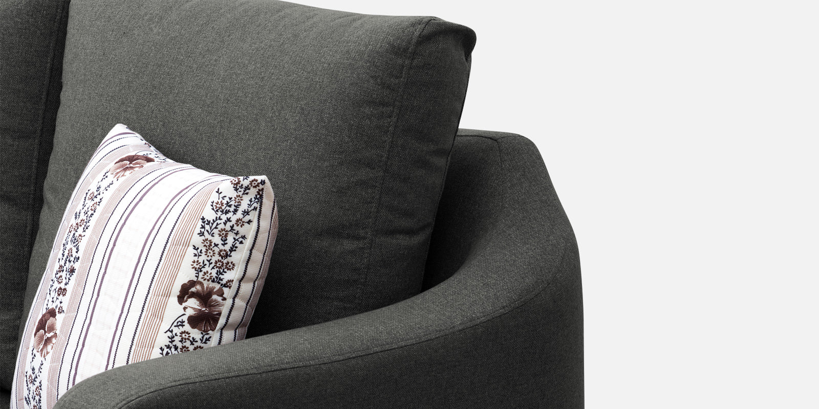 Kevin Fabric 2 Seater Sofa In Charcoal Grey Colour - Febonic Living