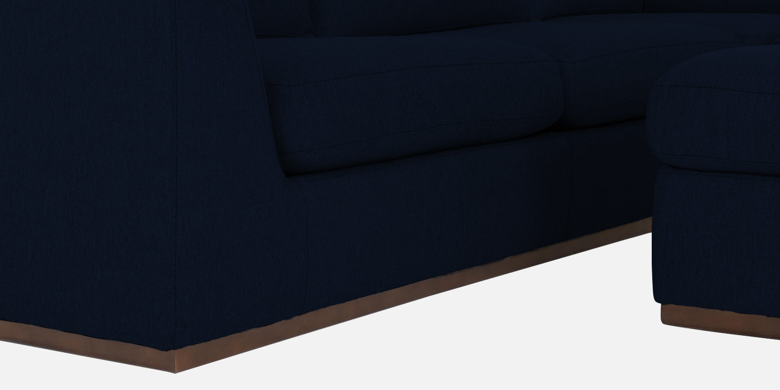 Freedom Velvet 6 Seater RHS Corner Sofa In Dark Blue Colour With Ottoman - Febonic Living
