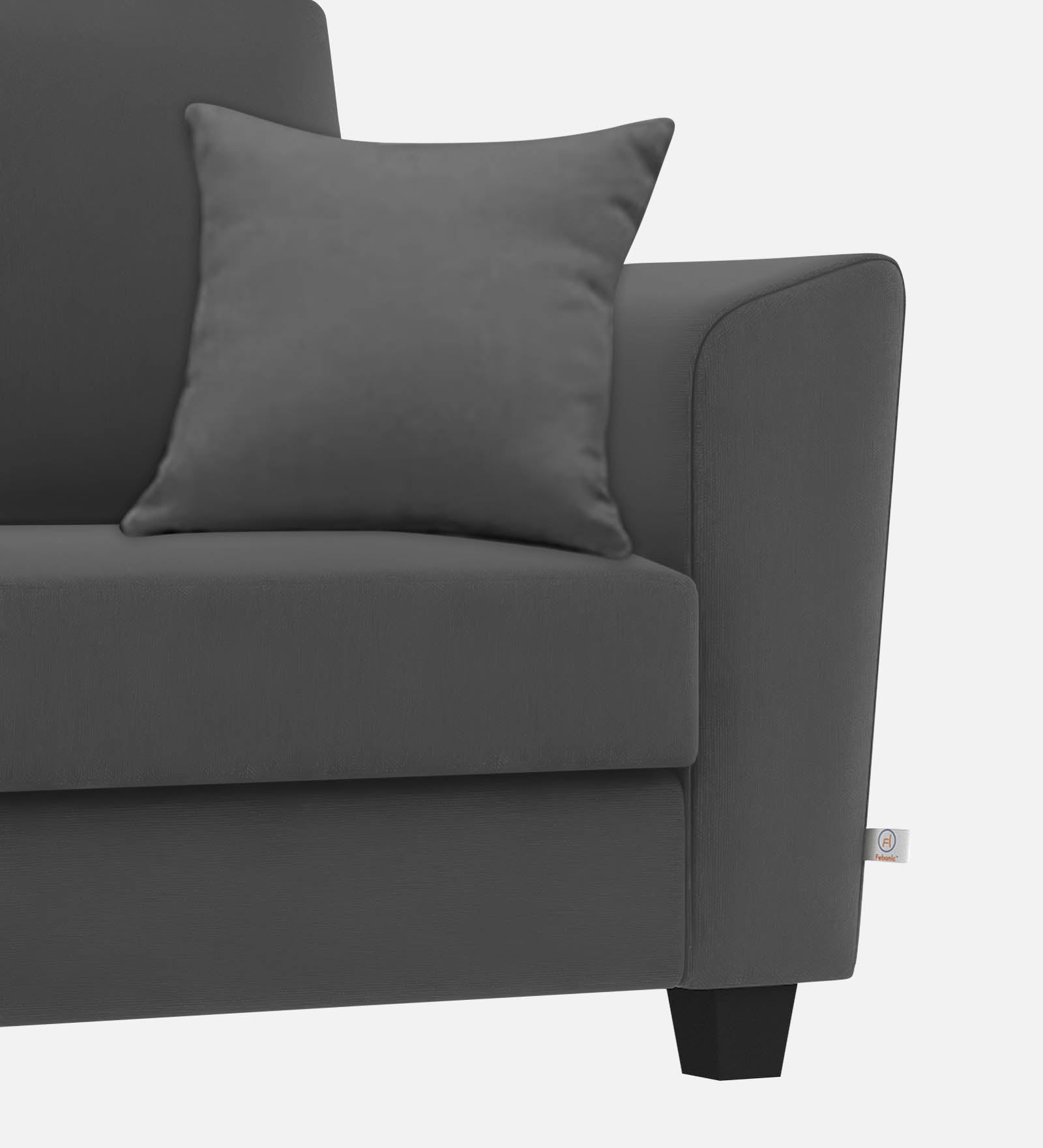 Daku Fabric 1 Seater Sofa In charcoal grey Colour - Febonic Living