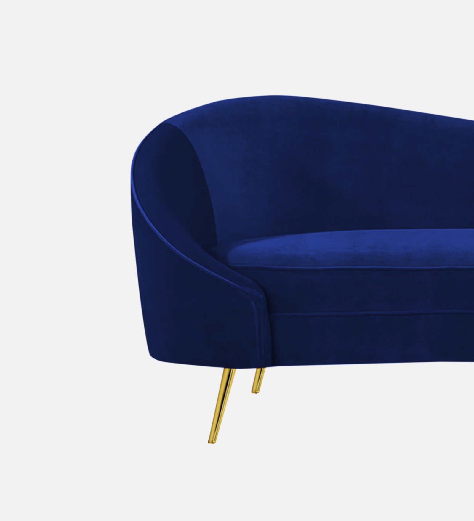 Cely Velvet RHS Chaise Lounger In Imperial Blue Colour - Febonic Living