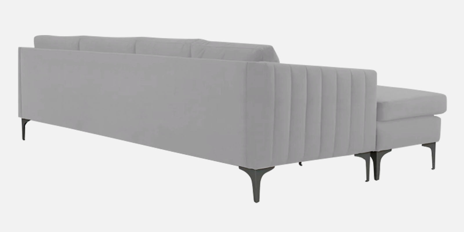 Haru Fabric RHS Sectional Sofa (3+Lounger) In Concrete Grey Colour - Febonic Living