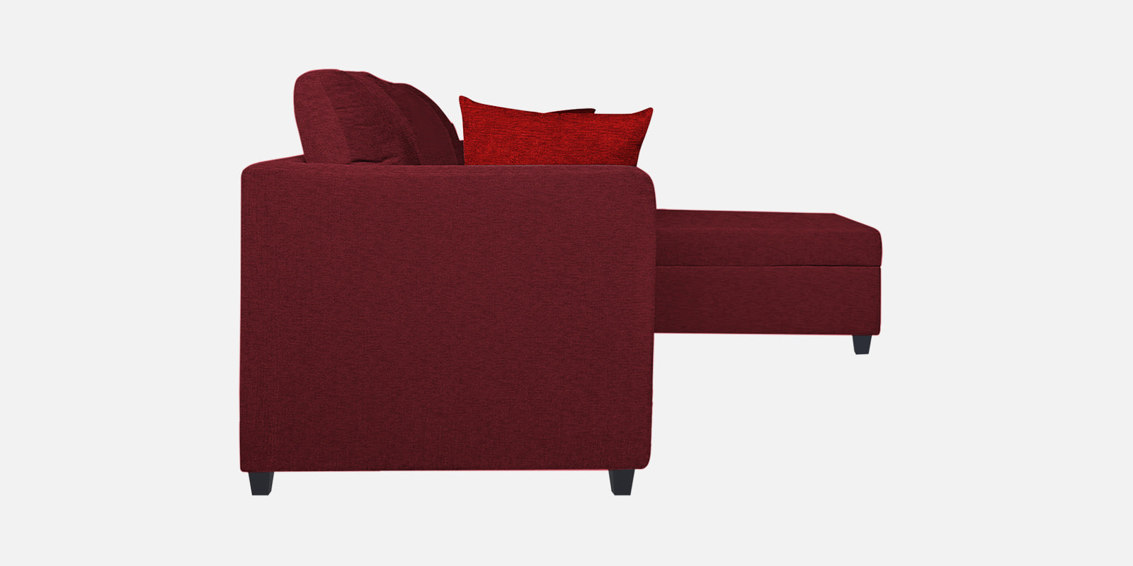Nebula Fabric LHS Sectional Sofa (2+Lounger) In Blood Maroon Colour - Febonic Living