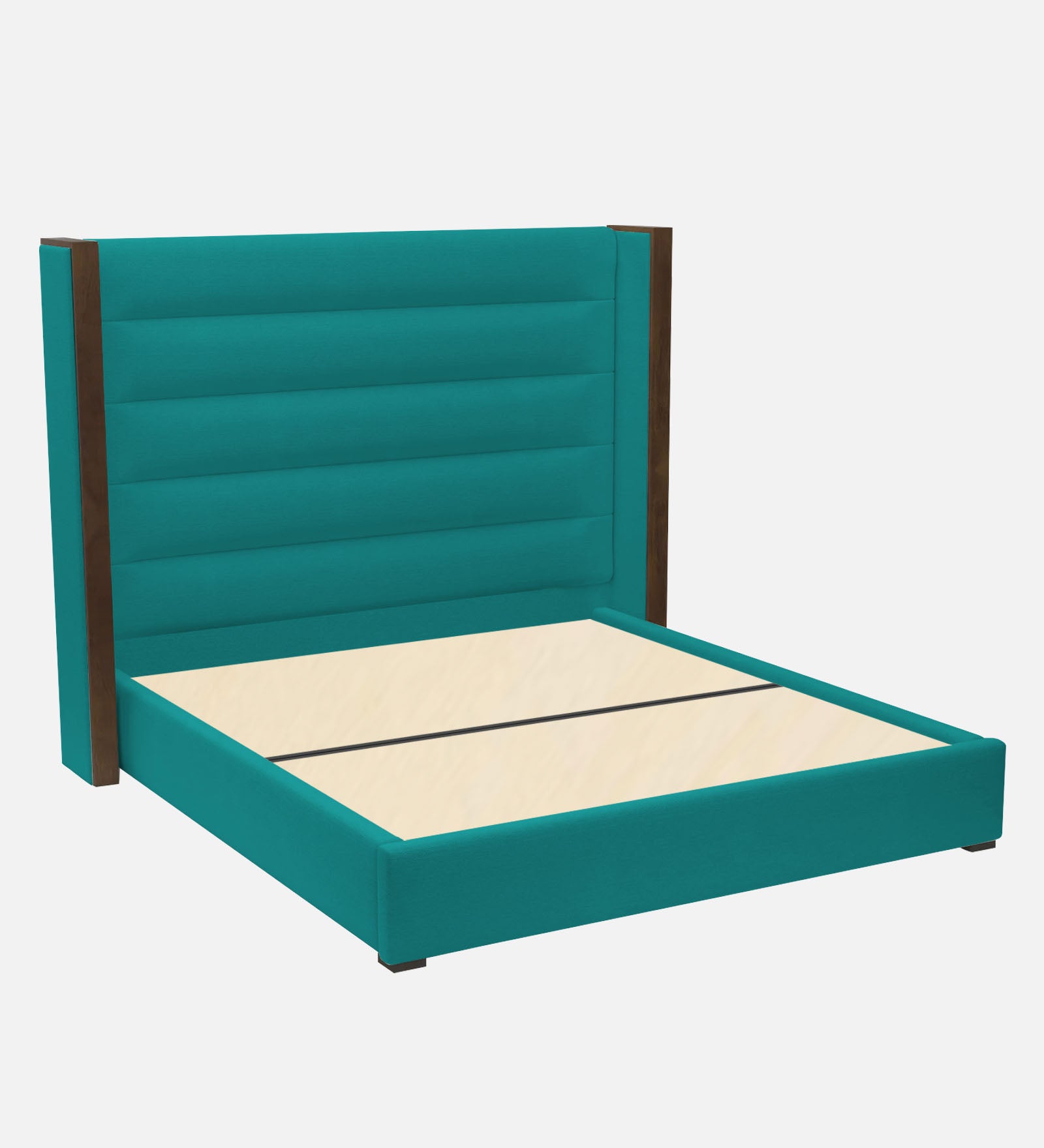 Sunny Fabric Queen Size Bed In Sea Green Colour - Febonic Living