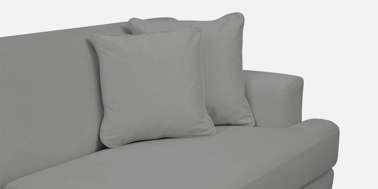 Woody Fabric LHS Sectional Sofa (3+Lounger) In Smoke Grey Colour - Febonic Living