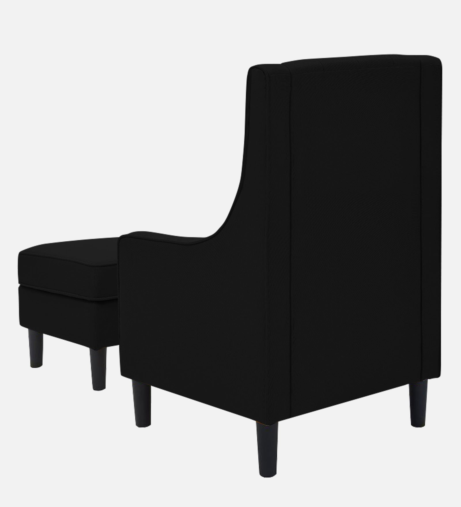 Sona Fabric Barrel Chair + Ottoman in Zed Black Colour