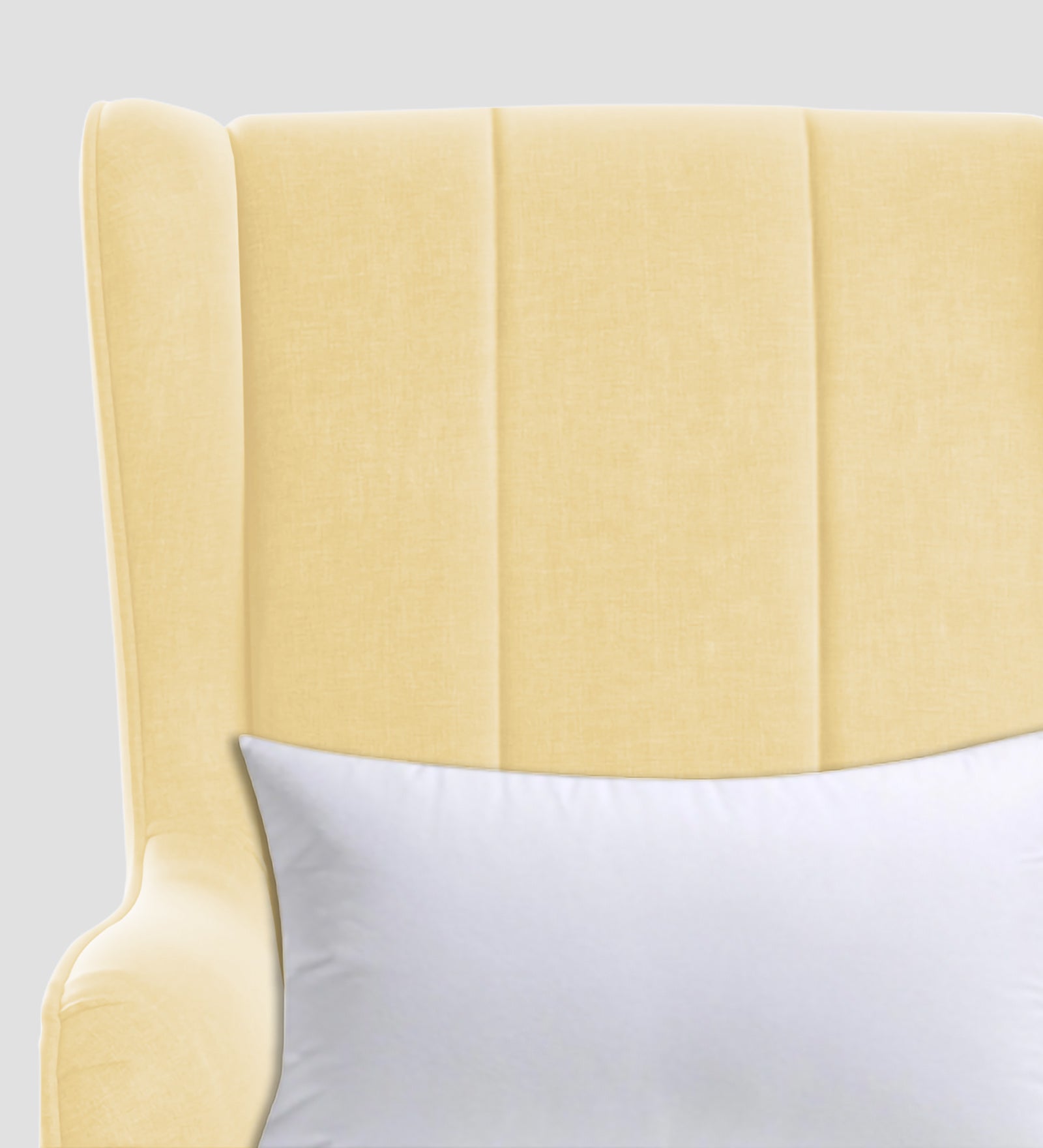 Niya Velvet Wing Chair In Sandy Beige Colour - Febonic Living