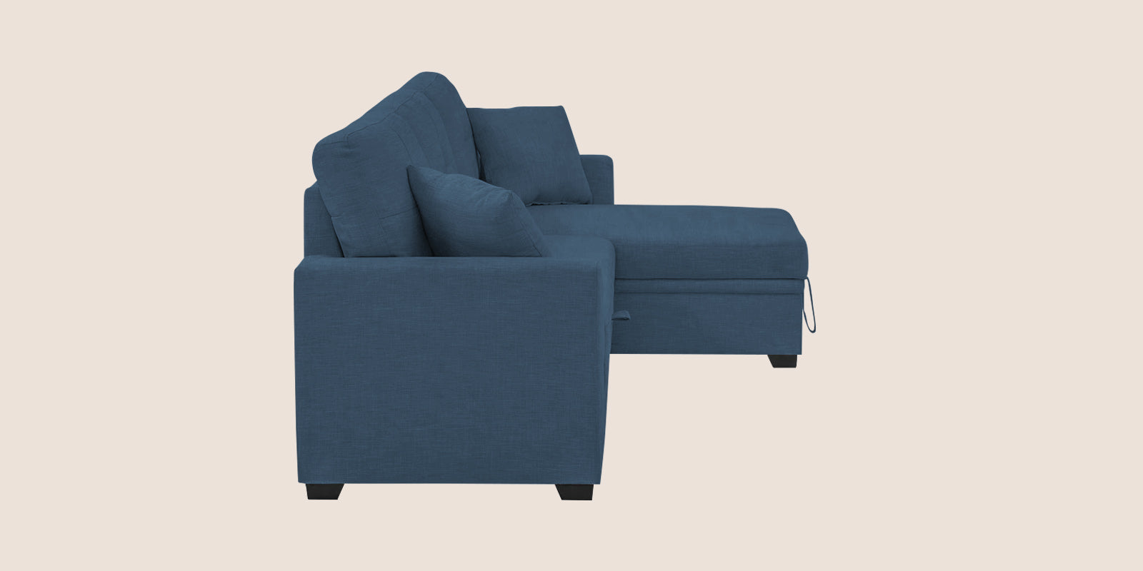 Jody Fabric 3 Seater Pull Out Sofa Cum Bed In Light Blue Colour With Storage - Febonic Living