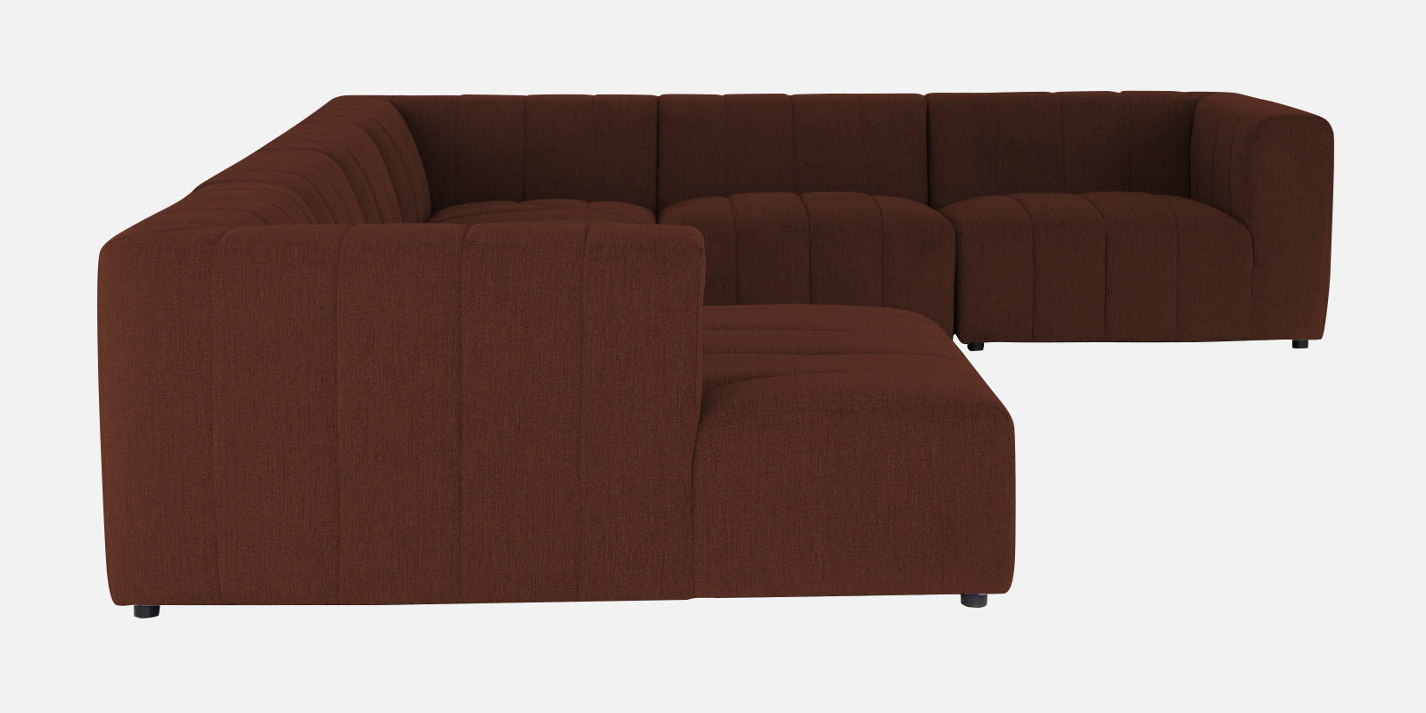 Damo Fabric RHS 8 Seater Corner Sofa In Coffee Brown Colour - Febonic Living