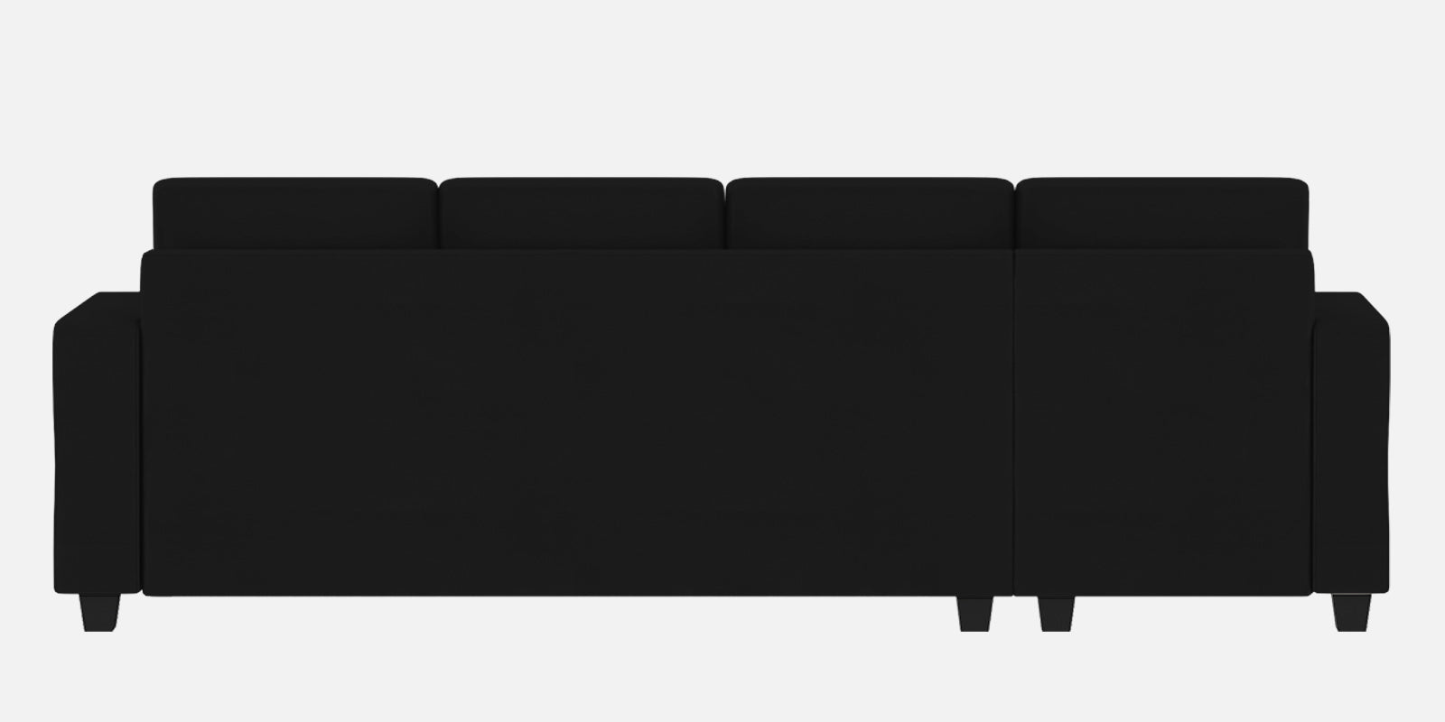 Nabi Fabric RHS Sectional Sofa (3+Lounger) In Zed Black Colour - Febonic Living