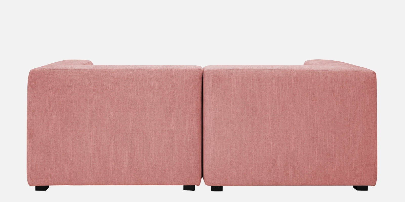 Dora Velvet RHS Sectional Sofa (2+Ottoman Lounger) In Millennial Pink Colour - Febonic Living