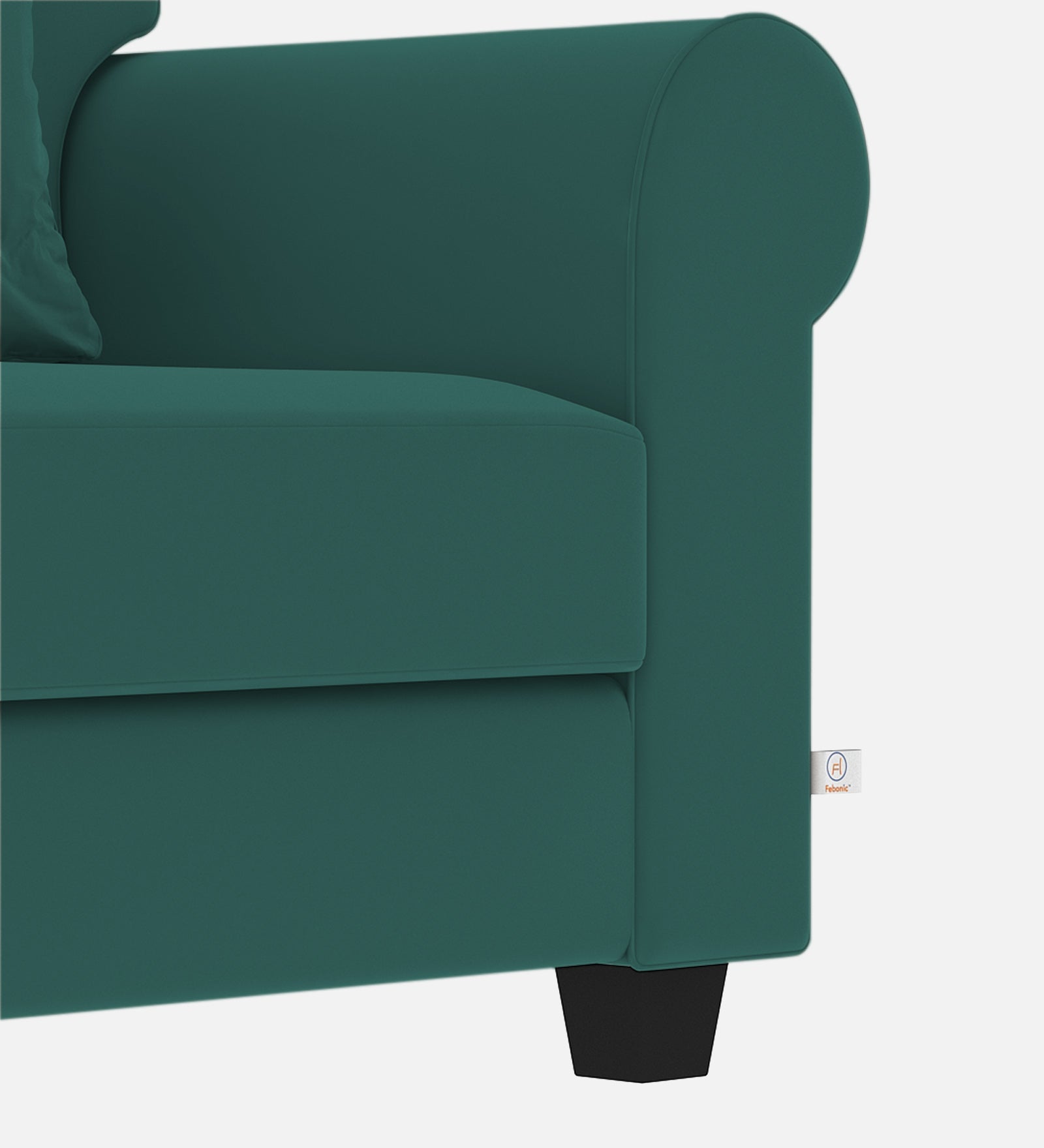 Numonk Velvet 1 Seater Sofa In Pine green Colour - Febonic Living