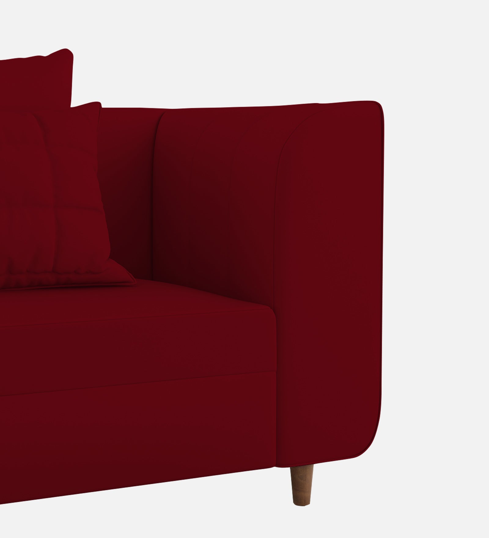 Sumo Velvet 1 Seater Sofa In Cherry Red Colour - Febonic Living