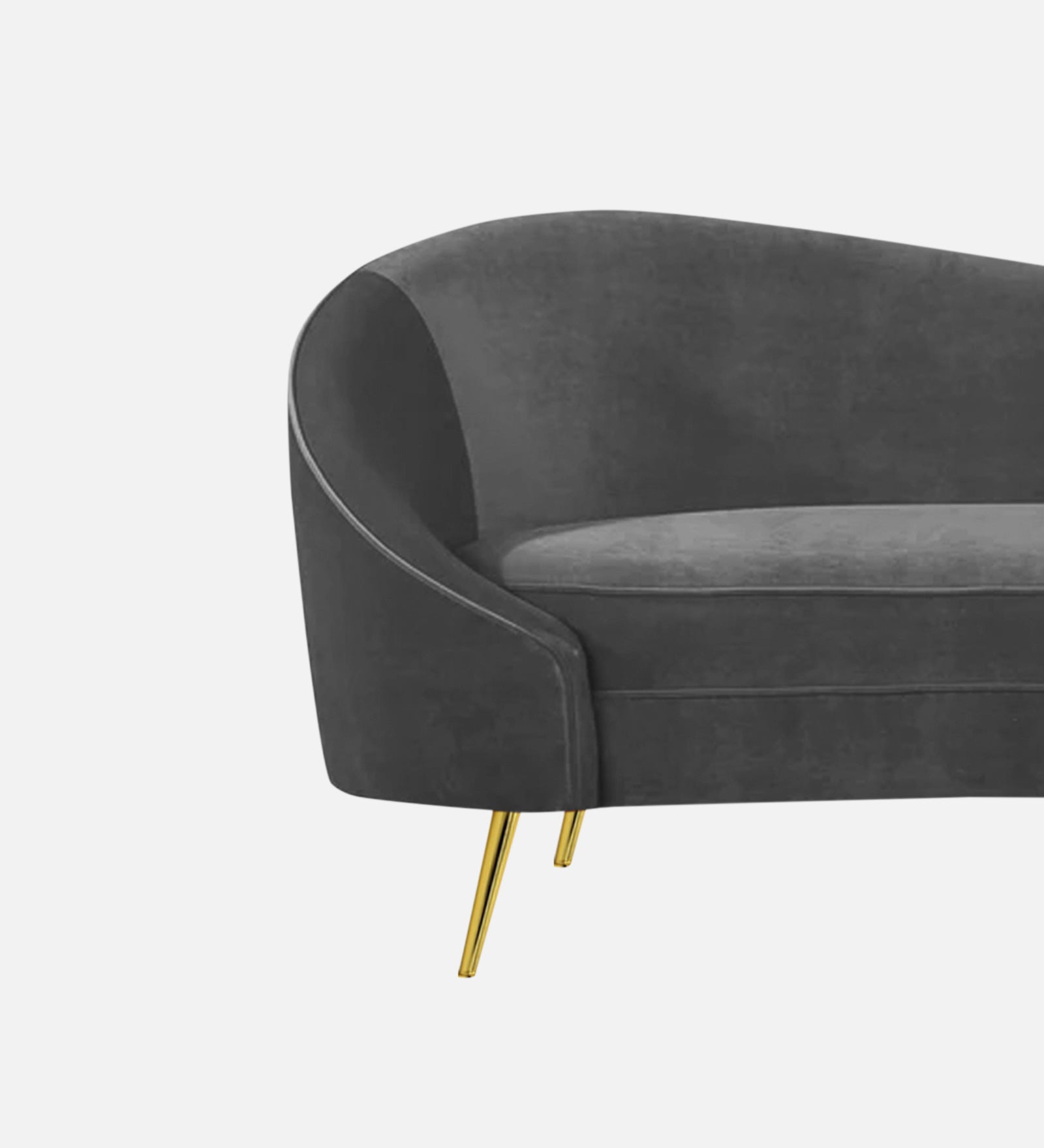 Cely Velvet RHS Chaise Lounger In Davy Grey Colour - Febonic Living