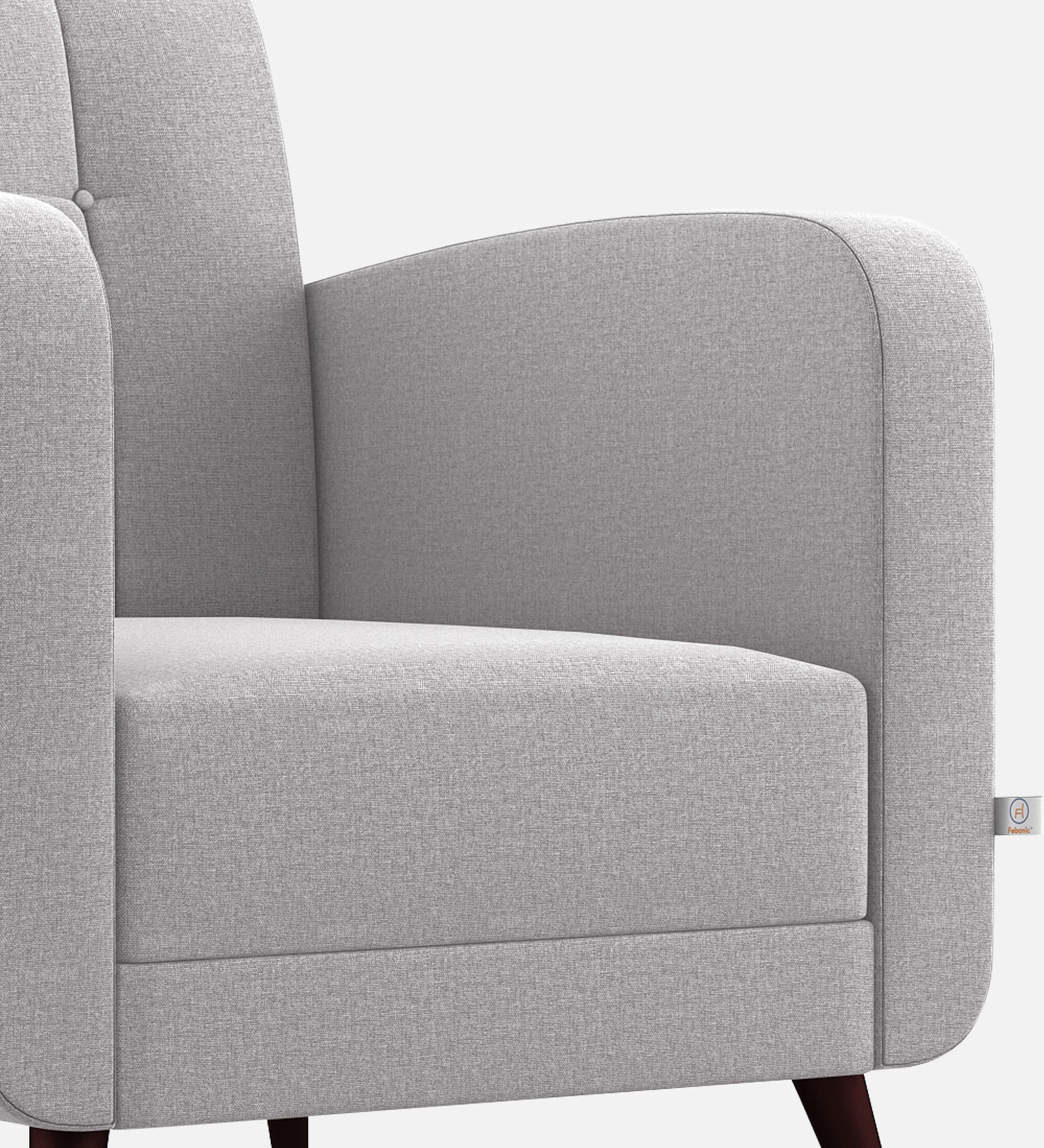 Wiki Velvet 1 Seater Sofa In Concrete Grey Colour - Febonic Living