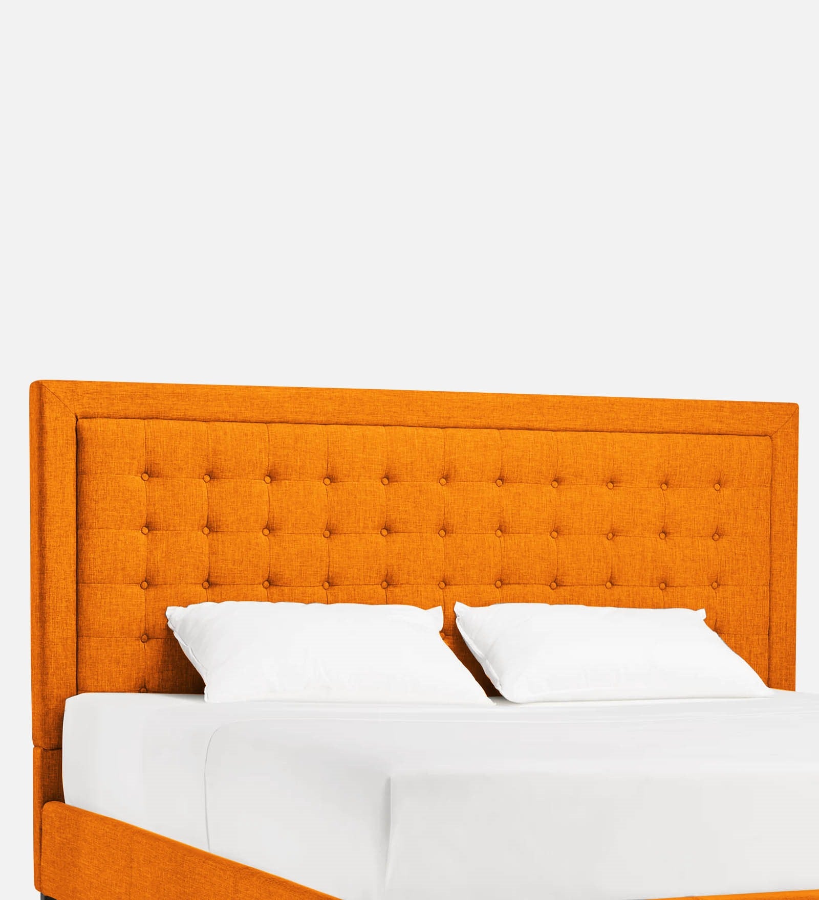 Kaster Fabric Upholstered King Size Bed In Vivid Orange Colour - Febonic Living