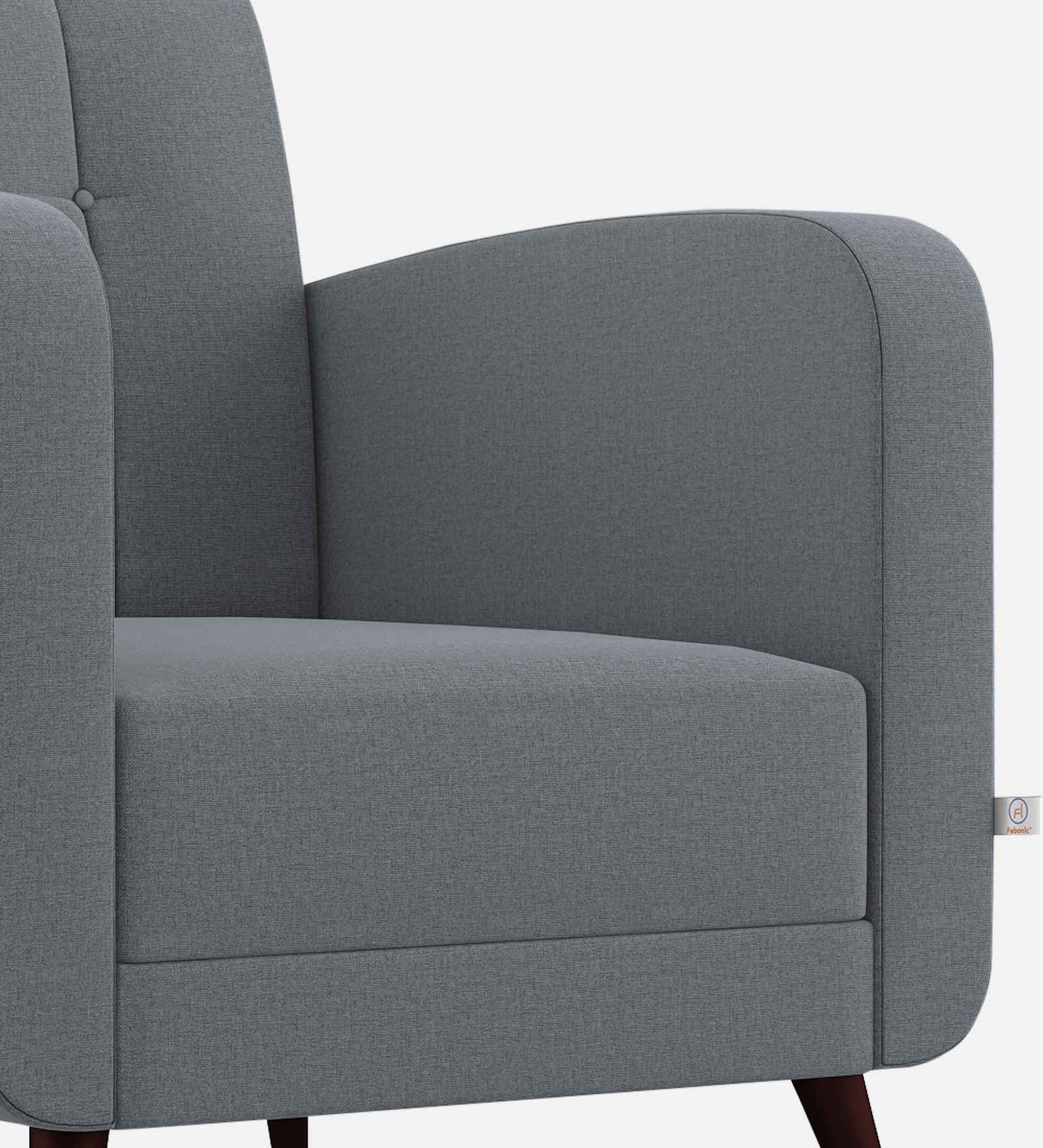 Wiki Velvet 1 Seater Sofa In Pubble Grey Colour - Febonic Living