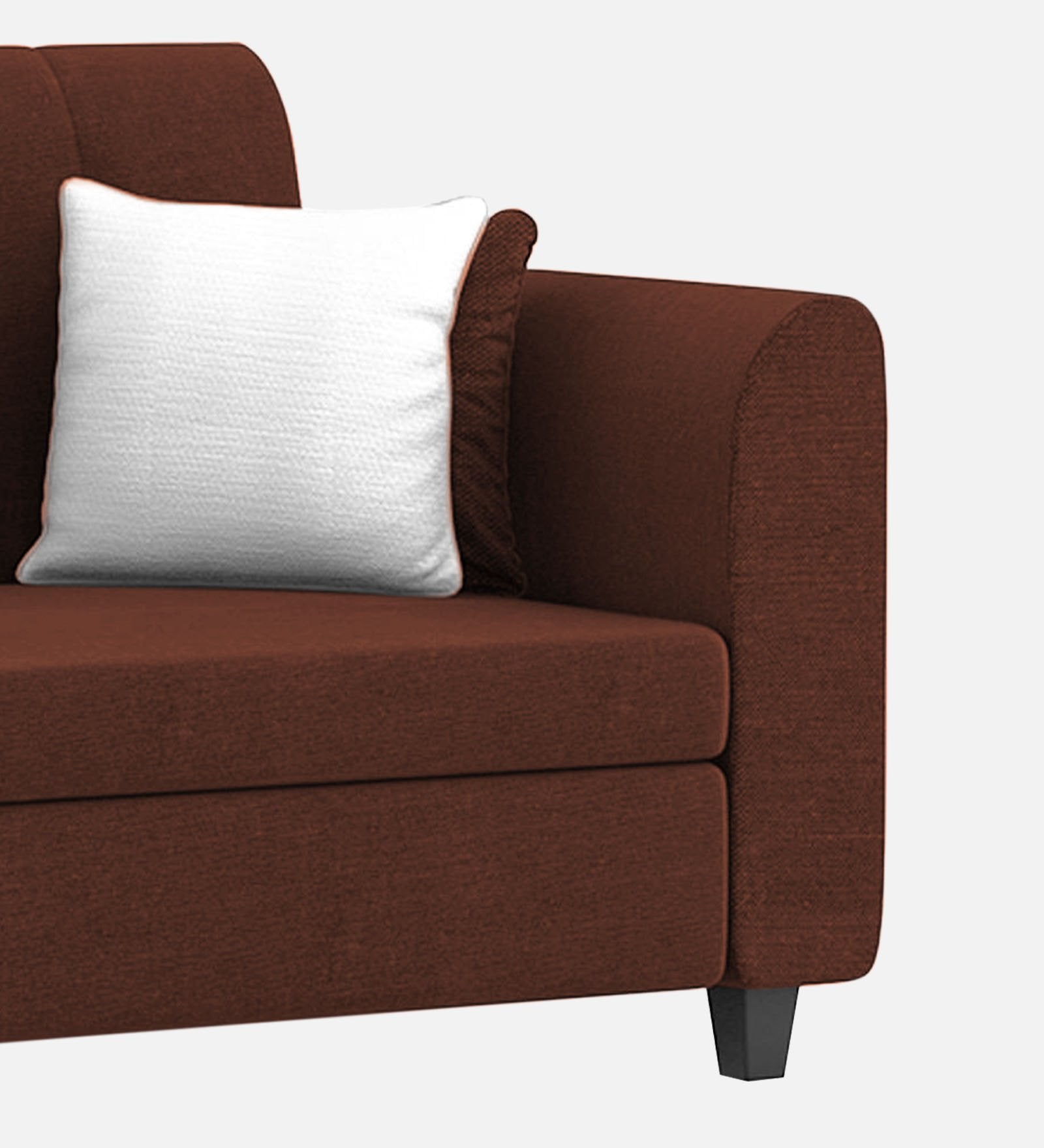 Denmark Fabric 1 Seater Sofa In Coffee Brown Colour - Febonic Living