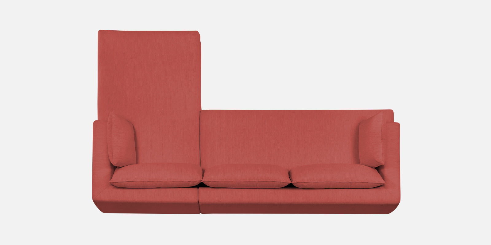 Ziggy Fabric RHS Sectional Sofa (3+Lounger) In Salmon Pink Colour - Febonic Living