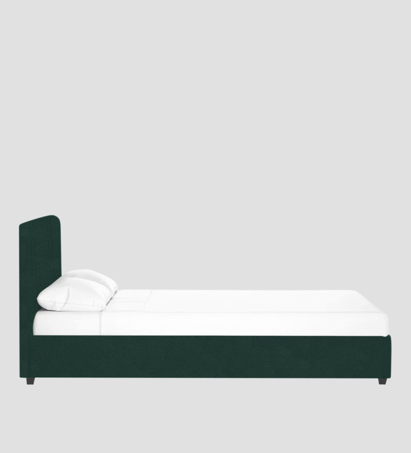 Asyra Velvet Queen Size Bed in Forest Green Colour With Box Storage - Febonic Living