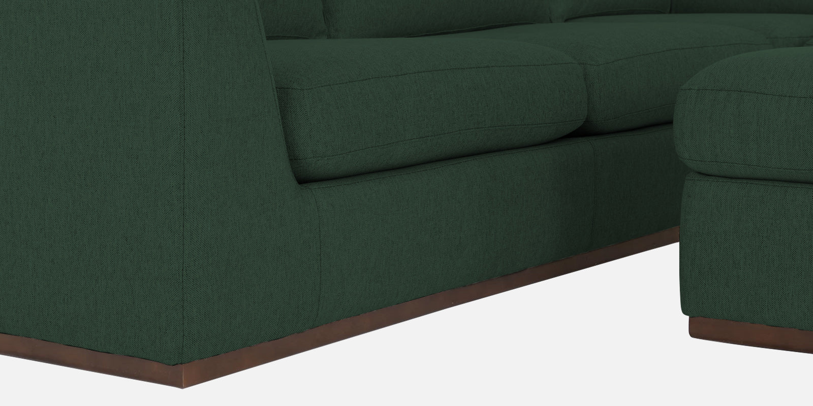 Freedom Velvet 6 Seater RHS Corner Sofa In Amazon Green Colour With Ottoman - Febonic Living