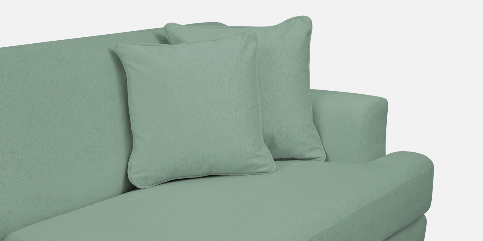 Woody Fabric LHS Sectional Sofa (3+Lounger) In Mist Blue Colour - Febonic Living