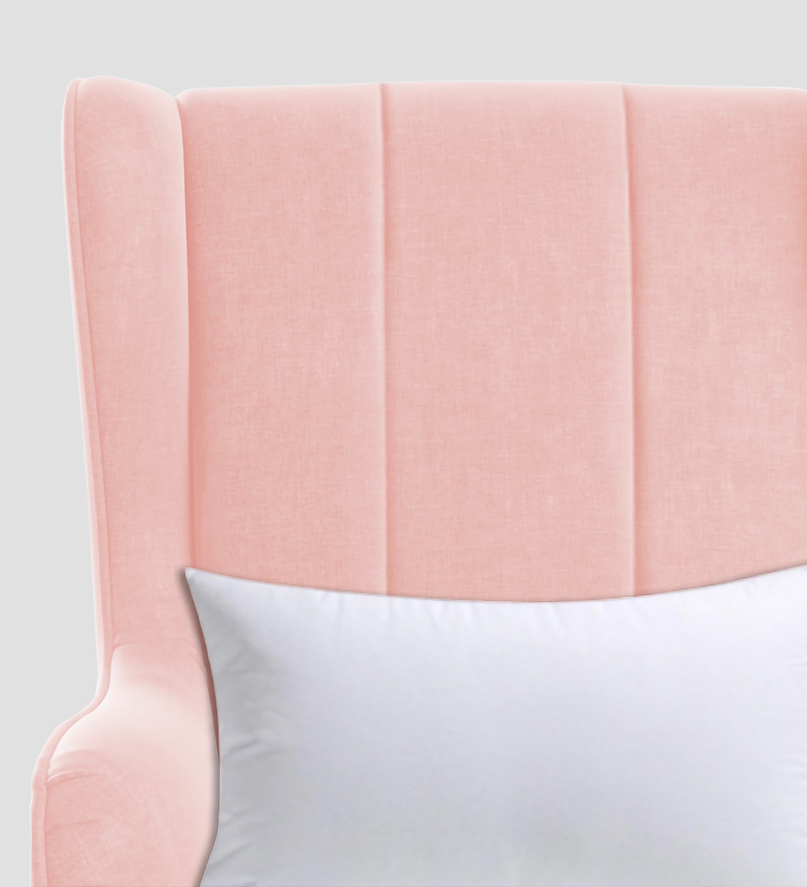 Niya Velvet Wing Chair In Millennial Pink Colour - Febonic Living