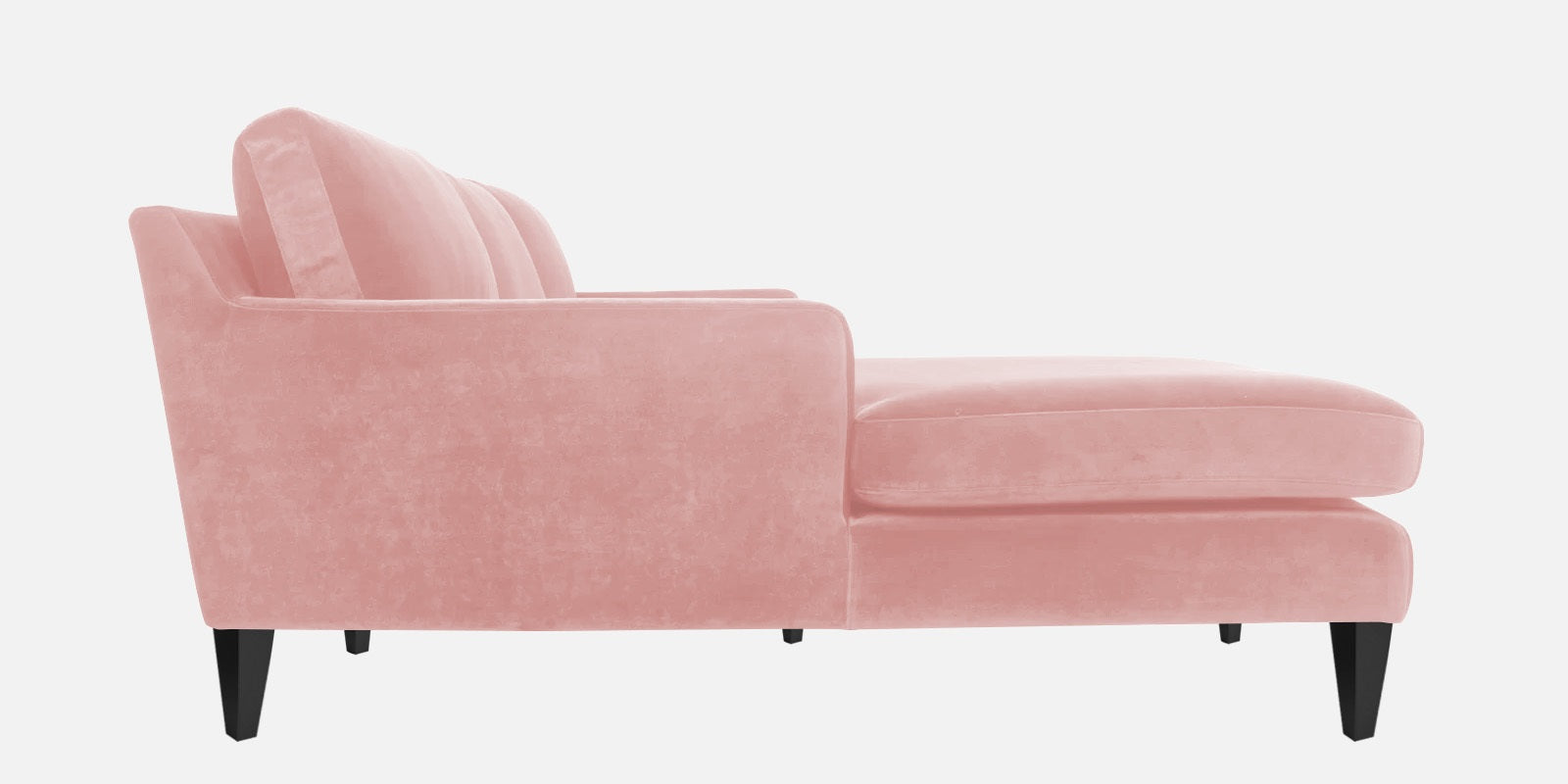 Jones Velvet RHS Sectional Sofa (3+Lounger) In Millennial Pink Colour - Febonic Living
