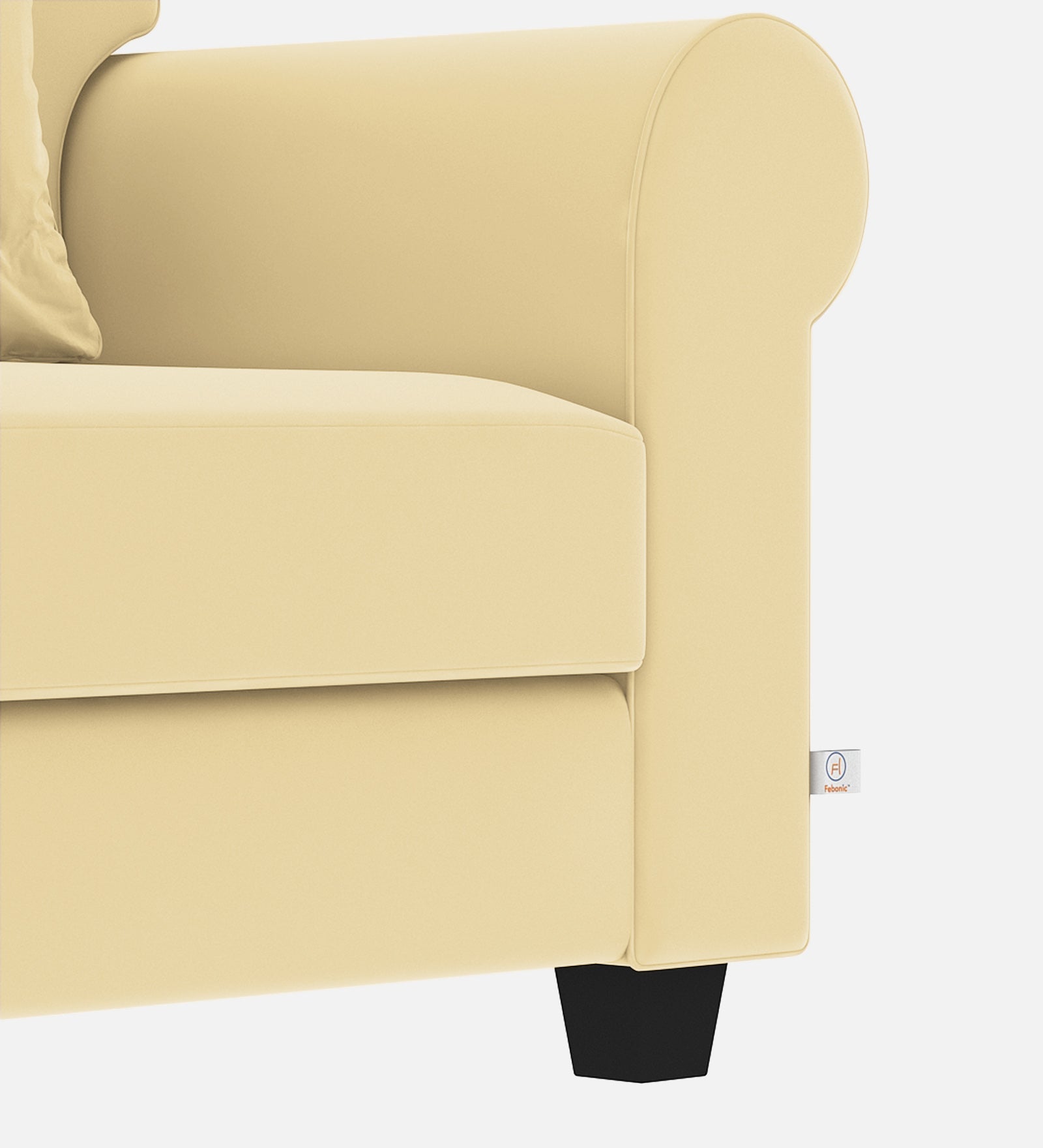 Numonk Velvet 1 Seater Sofa In Sandy Beige Colour - Febonic Living